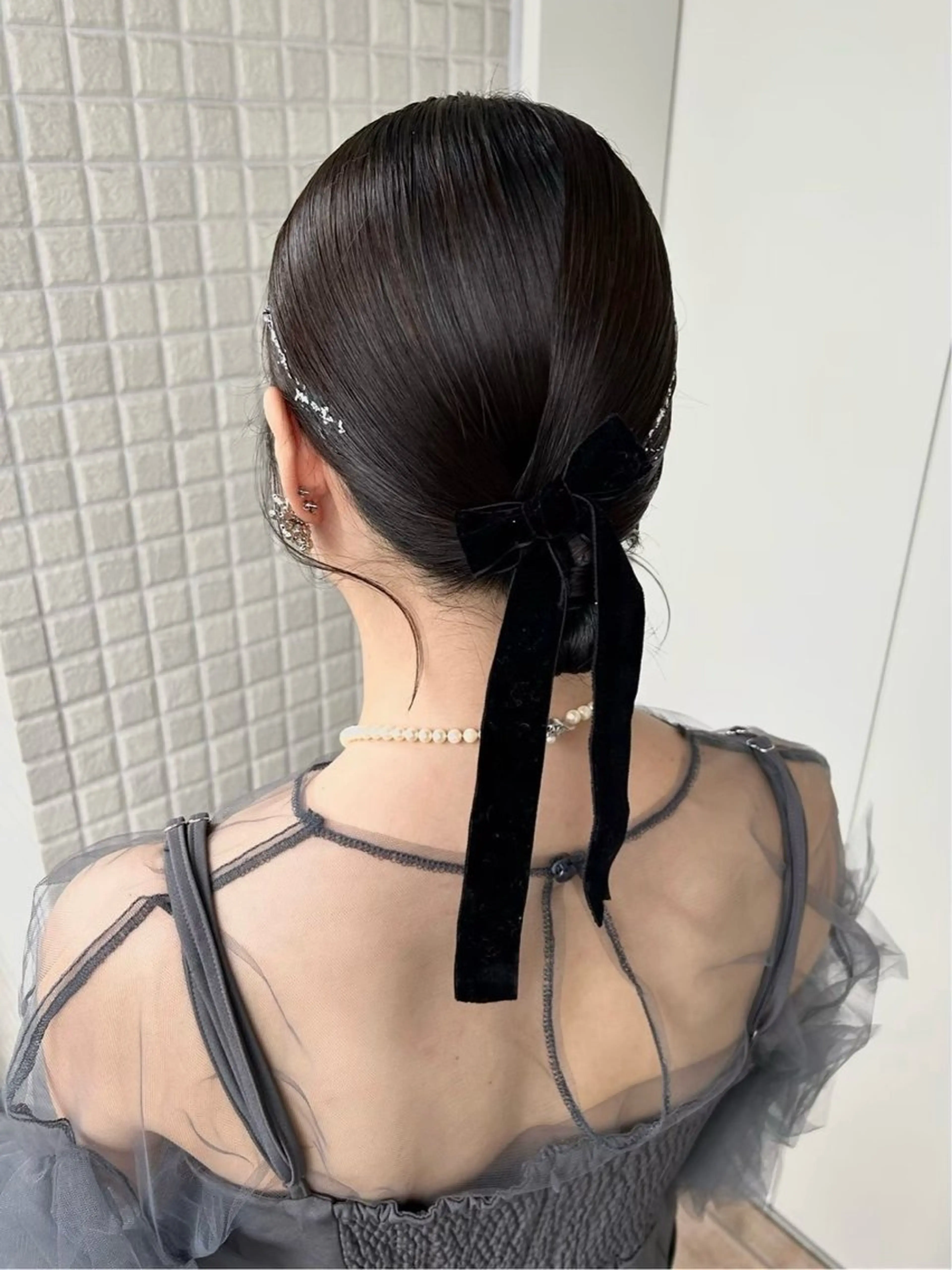 ミディアム ヘアアレンジ 成人式 結婚式・ブライダル 卒業式のヘアスタイル 艶カラー/縮毛矯正/ ケア/アレンジ/桜悠のヘアスタイル