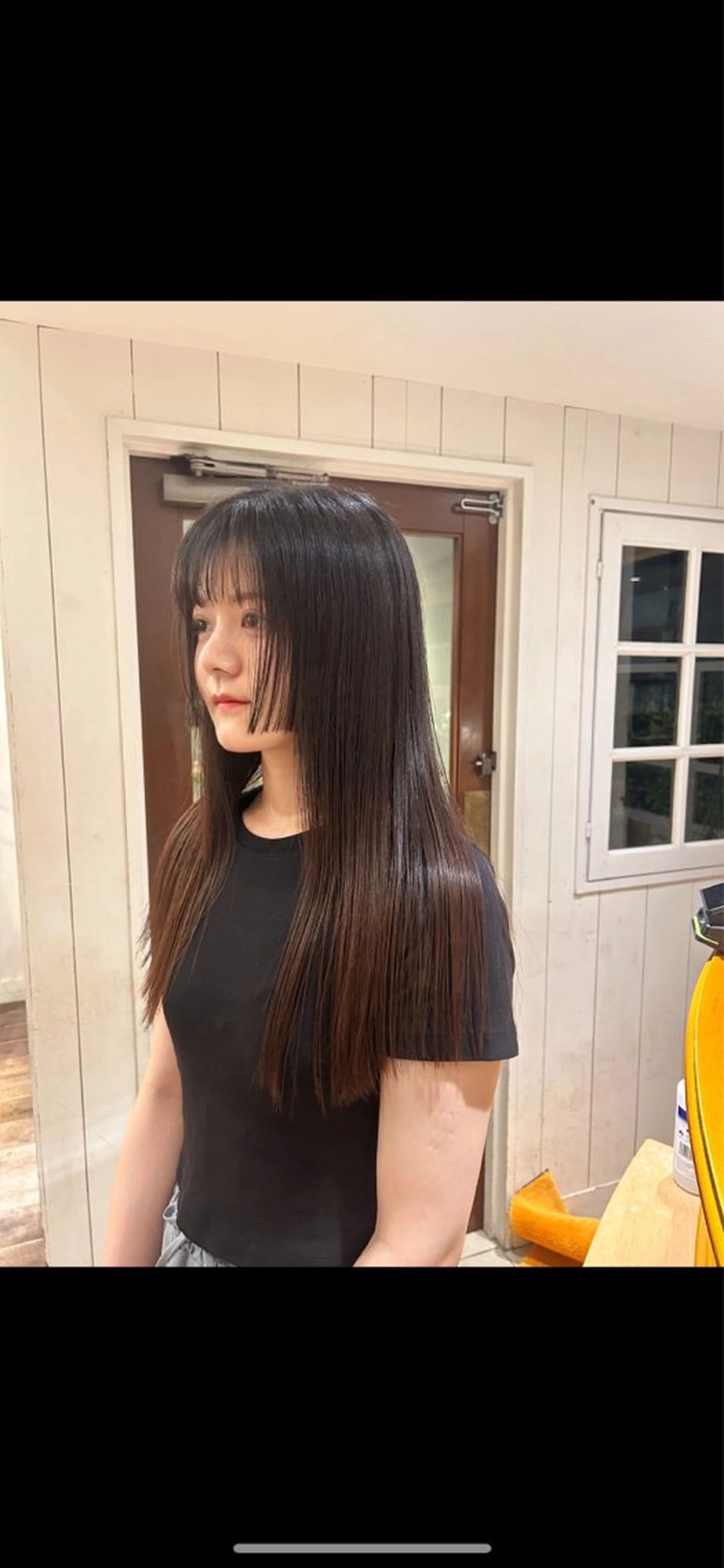 ロング 顔周りカット 姫カット ロング ショートカット 募集🌿‬村岡夢咲のヘアスタイル