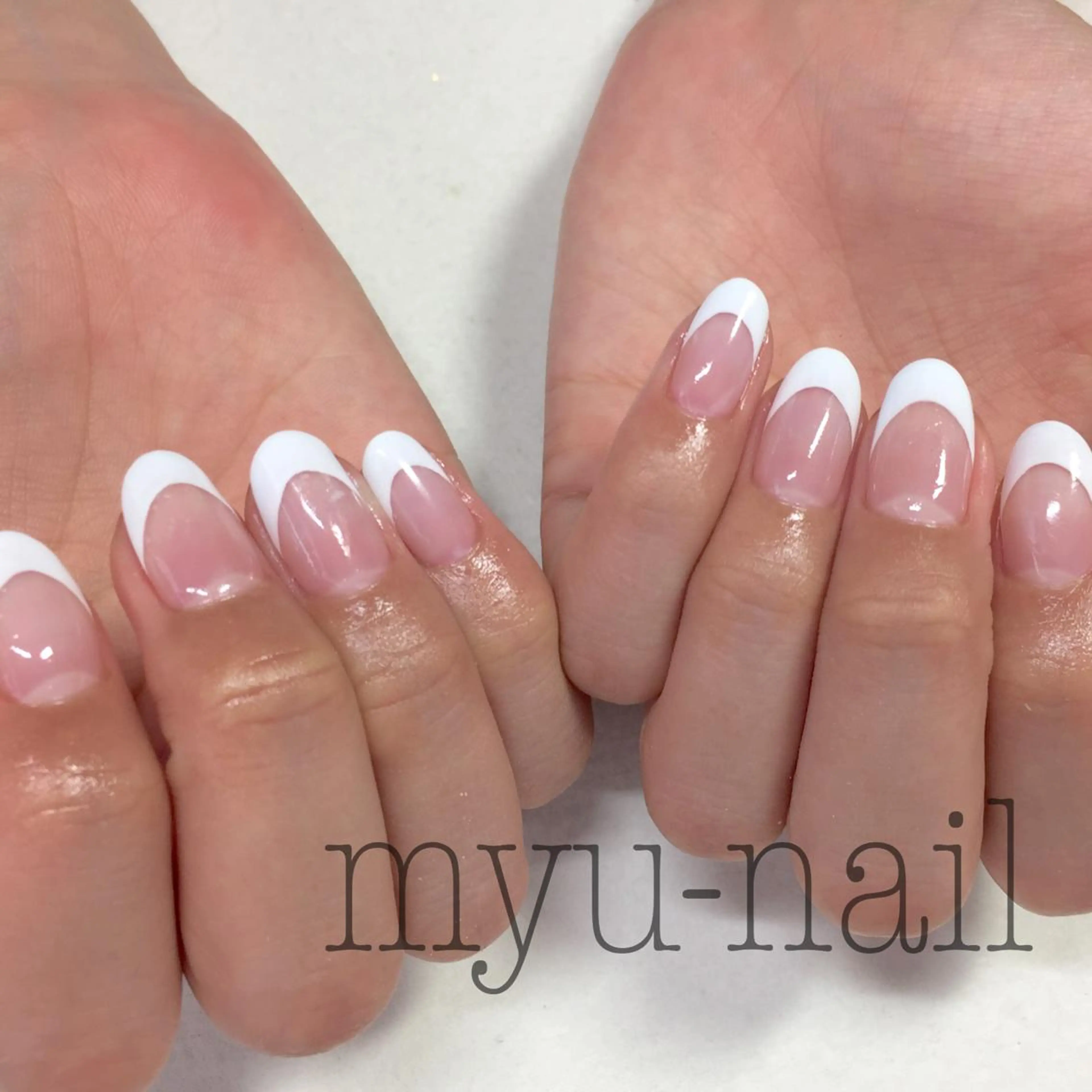 ネイル フレンチネイル ラメ(グリッター) ハンドネイル ホームサロン myu-nailのネイルデザイン