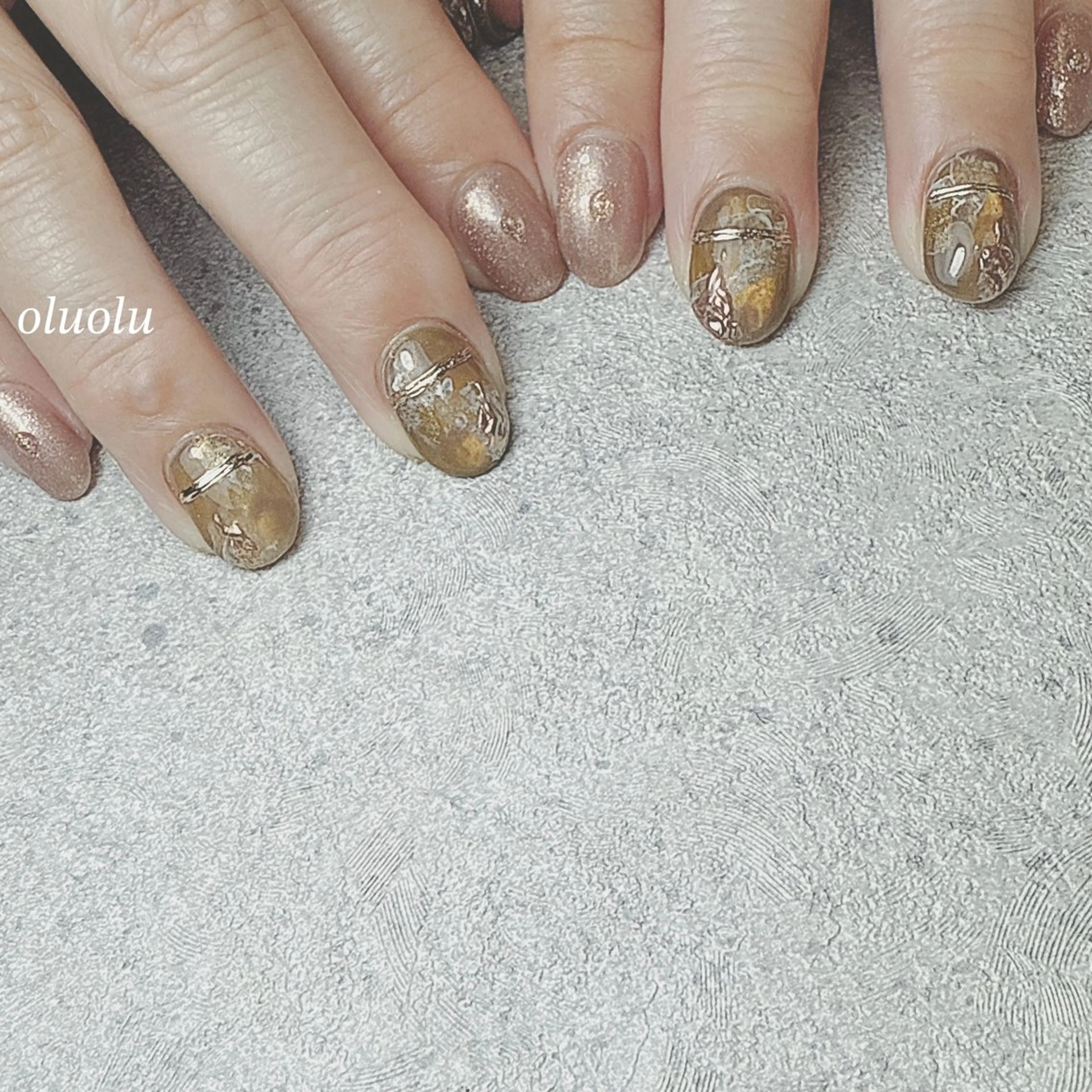 ネイル アートネイル フットネイル マグネットネイル 大理石ネイル(マーブル) ニュアンスネイル ハンドネイル 大村 紬華のネイルデザイン