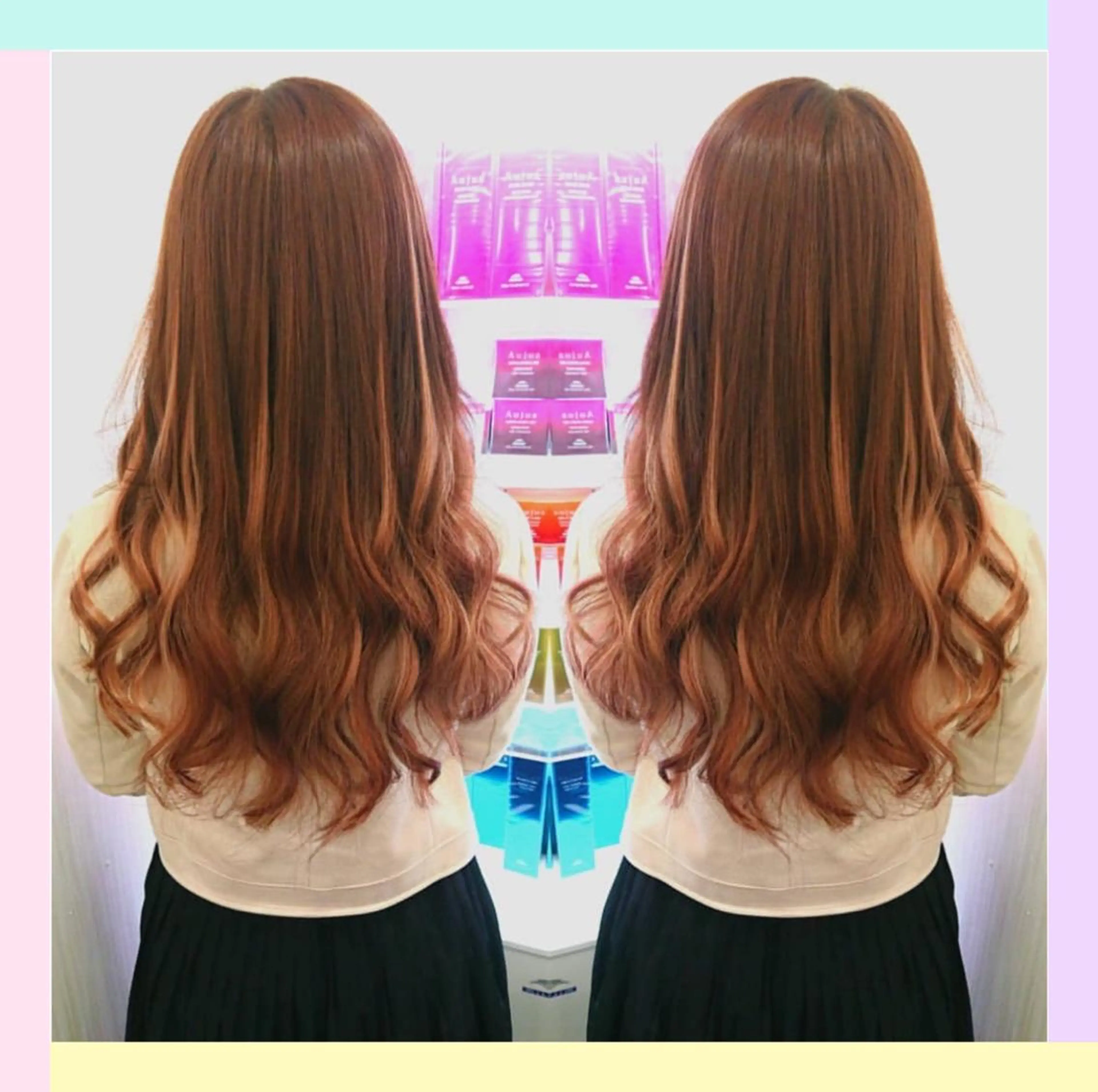 ロング カラー れん/ハイトーン /エクステ/韓国風のヘアスタイル