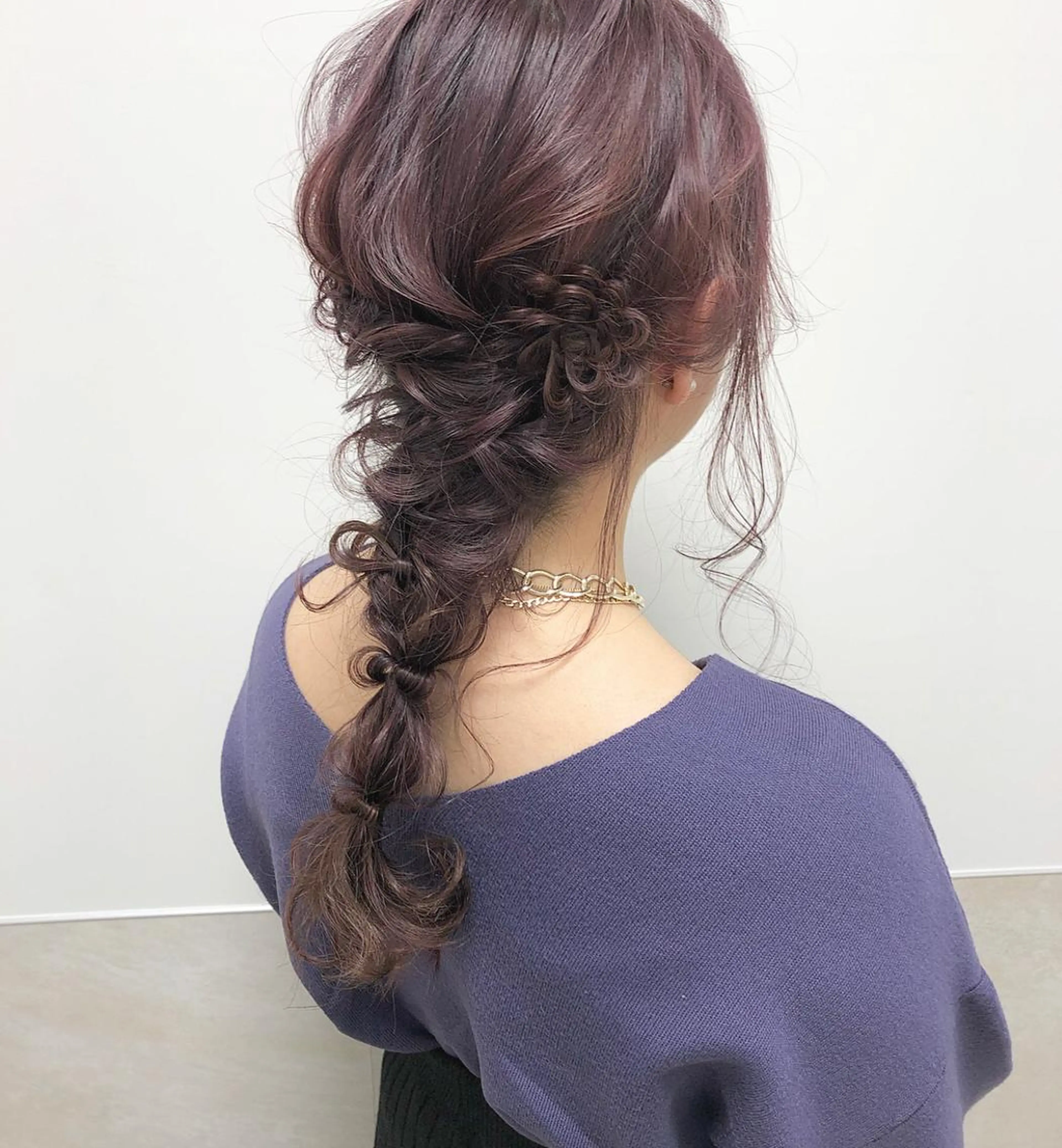 セミロング カラー ヘアアレンジ ピンクカラー ピンクパープル パープルカラー autre所属・大久保 ひでなりのヘアスタイル