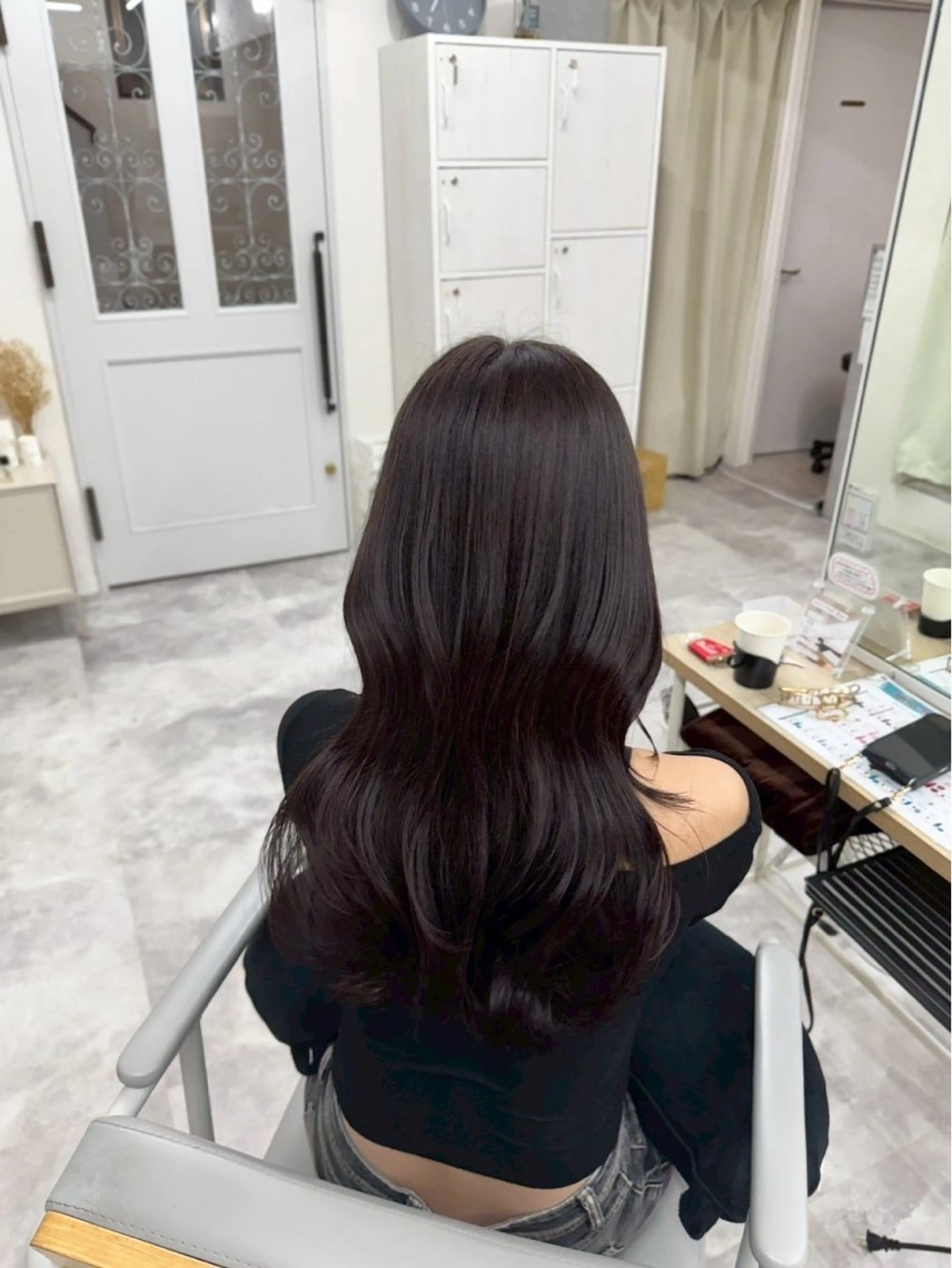 ロング カラー 黒髪 透明感カラー ラベンダーカラー ヘアカラー トリートメント 髪質改善Acero. shoyaのヘアスタイル