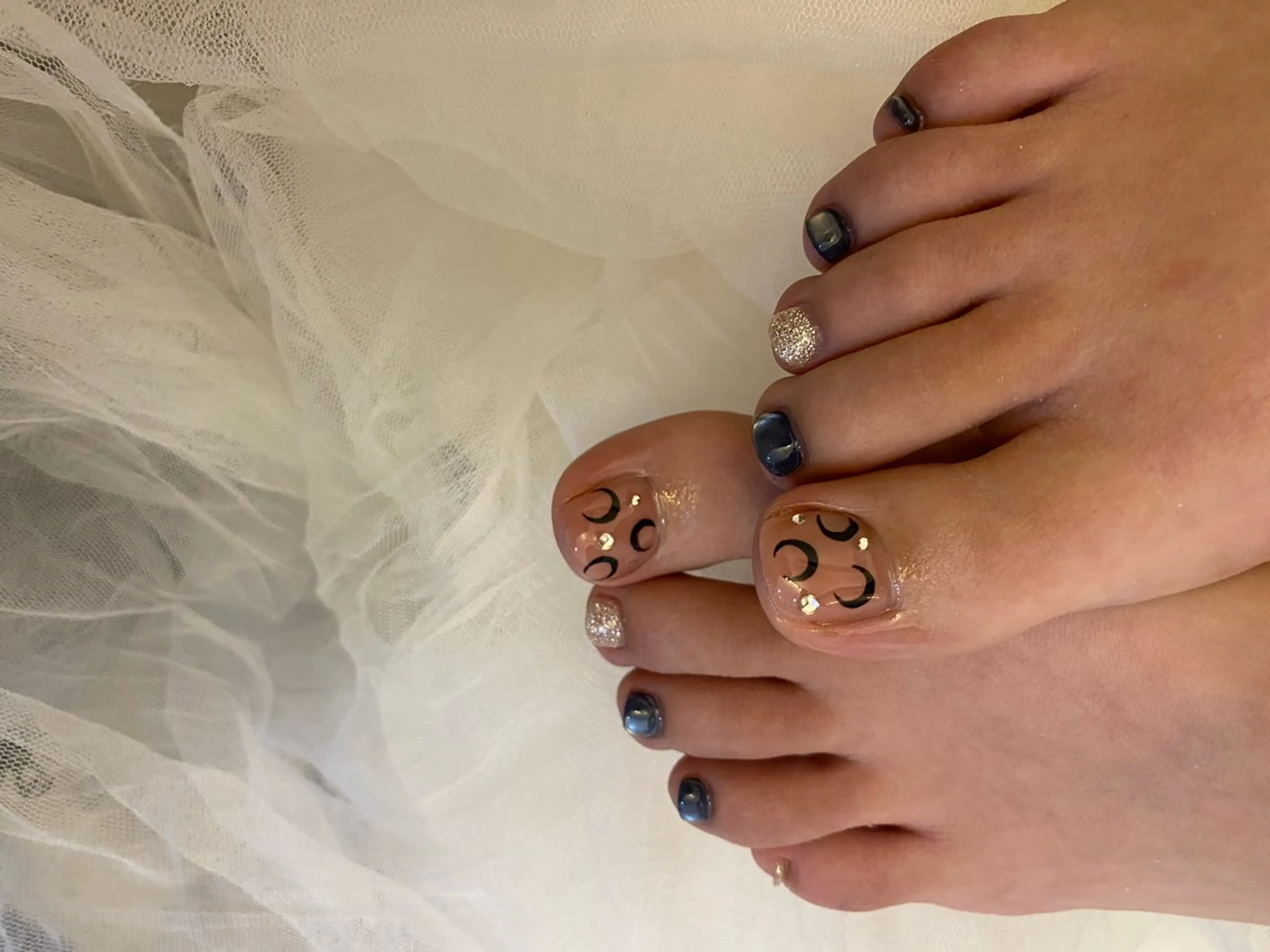 ネイル マグネットネイル ネイビー ハンドネイル Ｌｉｔ所属・Ｌｉｔ .のネイルデザイン