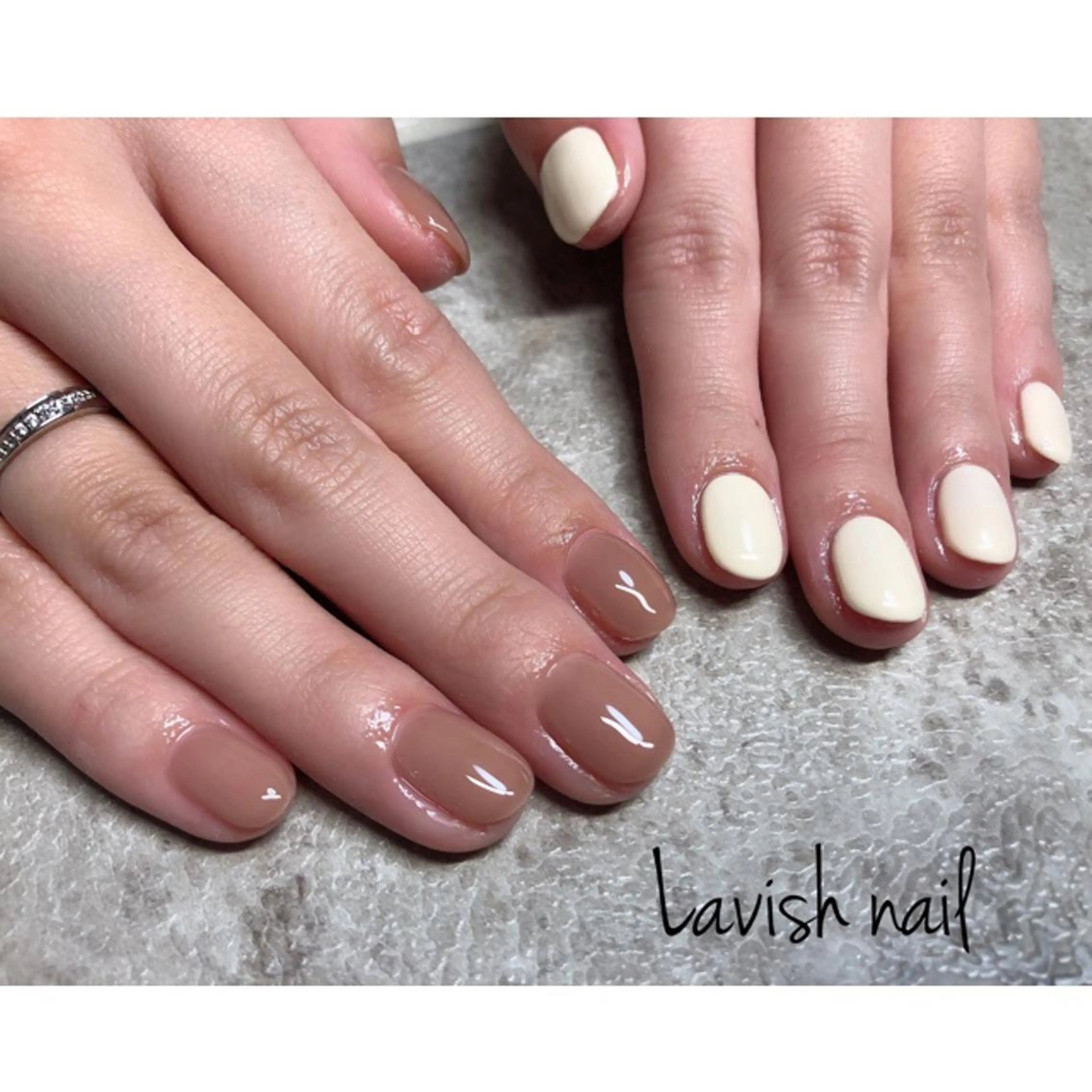 左右非対称ワンカラー(オフ込み) ※パーツ、アート無しの写真