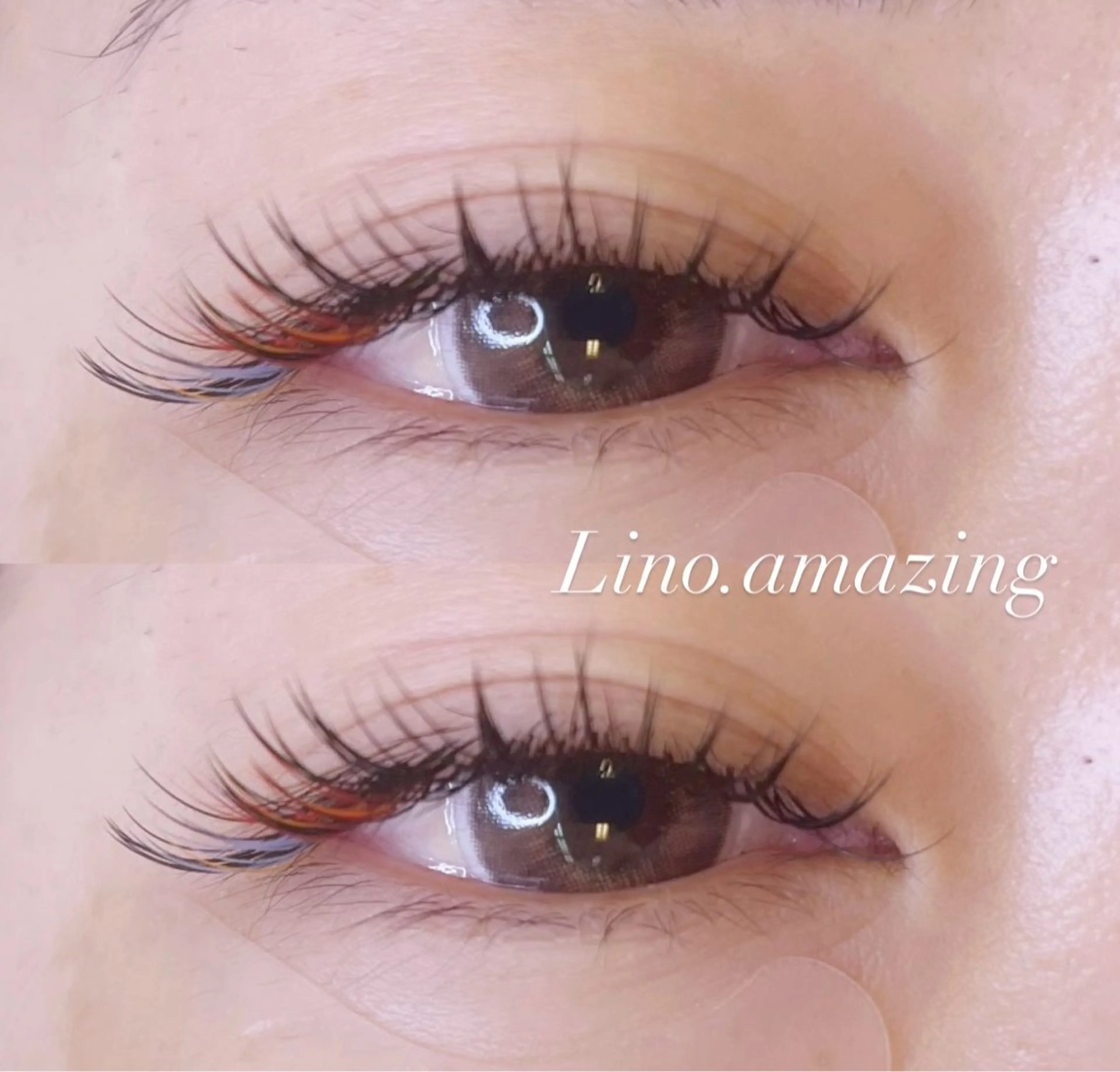 フラットラッシュ160本中カラーエクステ🩵💛🤎付け放題の写真