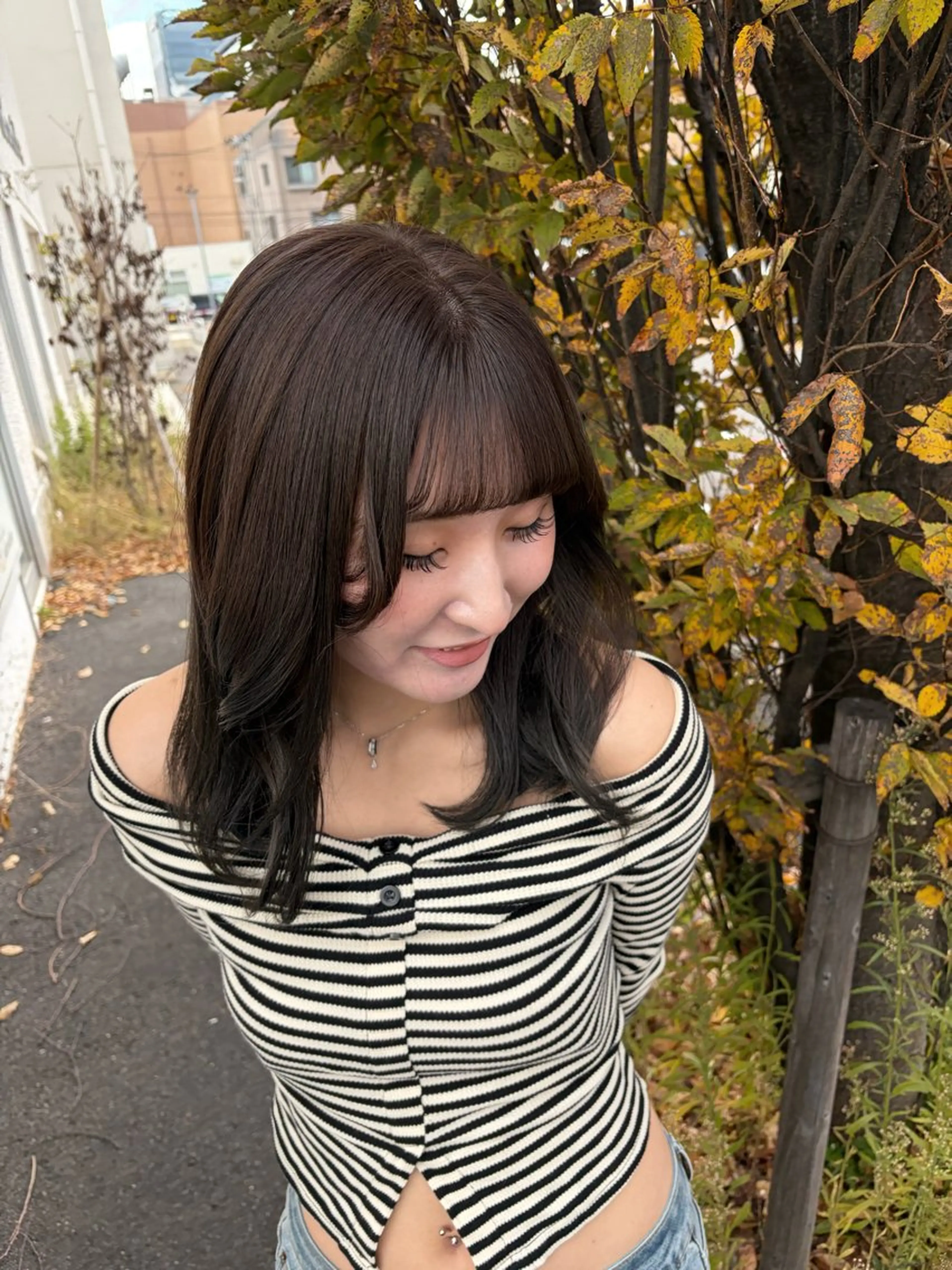 ミディアム カラー オリーブカラー adorable女池店所属・adorable ももちのヘアスタイル