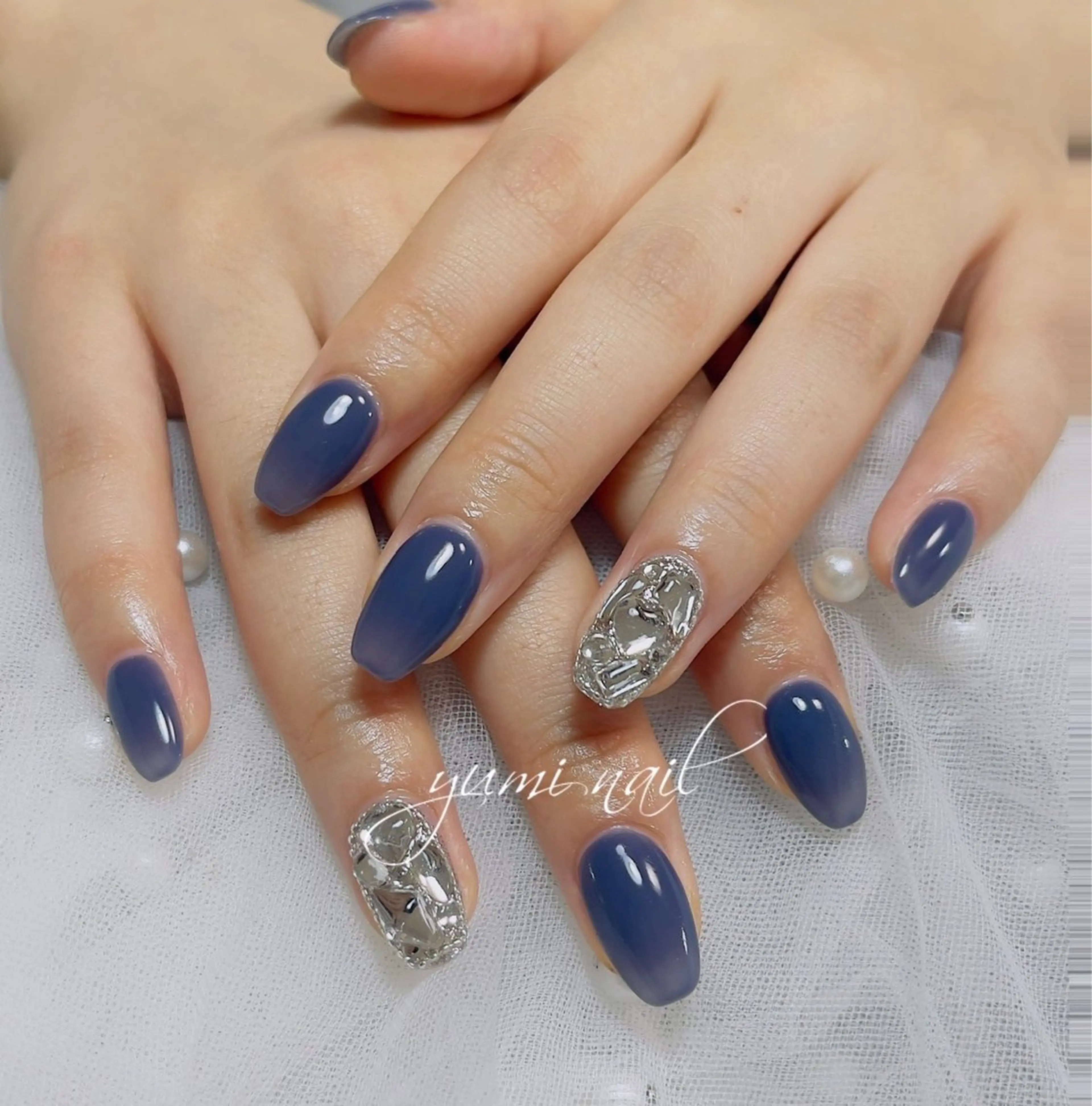 ネイル ハンドネイル 𝐲𝐮𝐦𝐢🎀 長さ出しデザイン専門のネイルデザイン