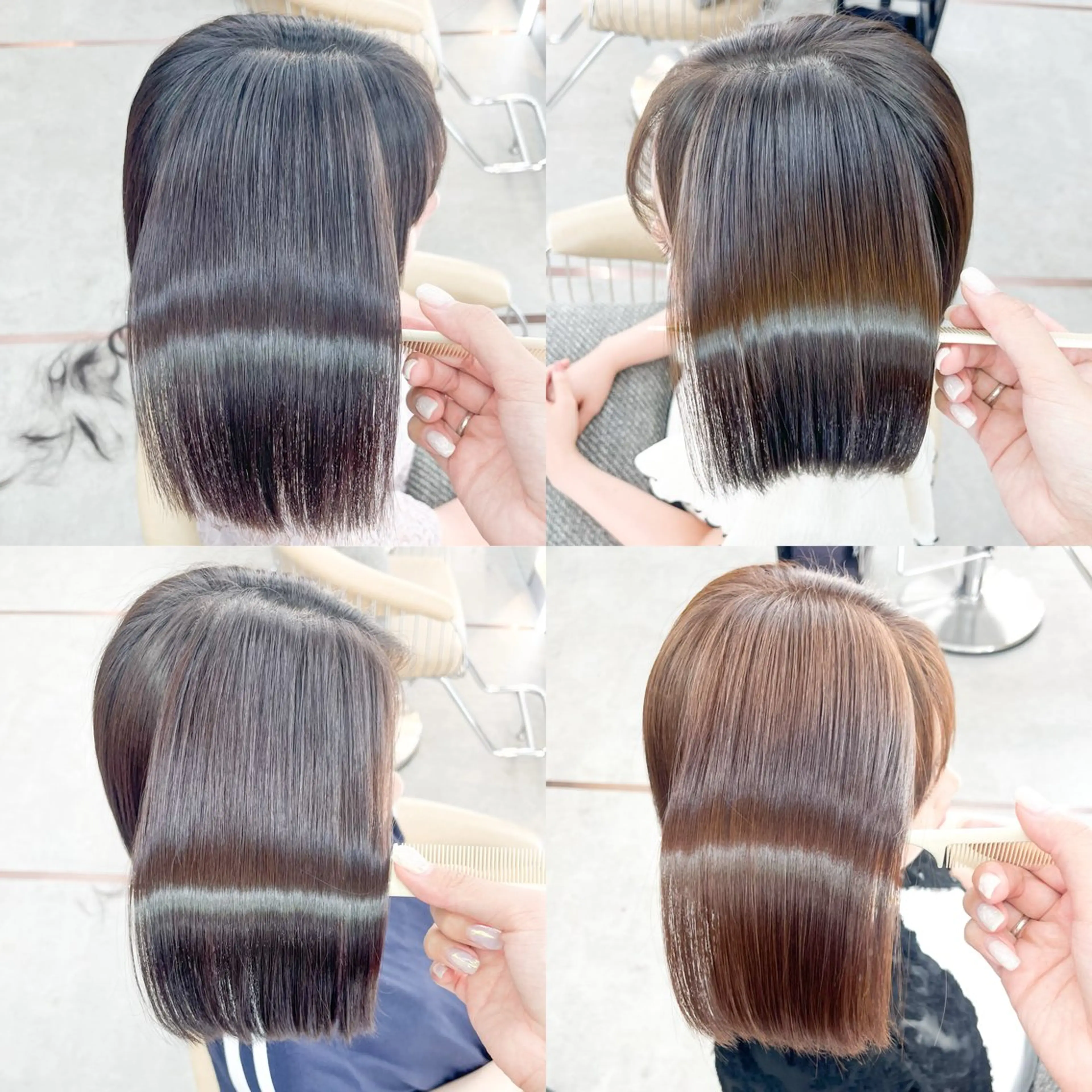 ミディアム カット 縮毛矯正 トリートメント エリアNo.1ボブ 💟Nanatsuのヘアスタイル