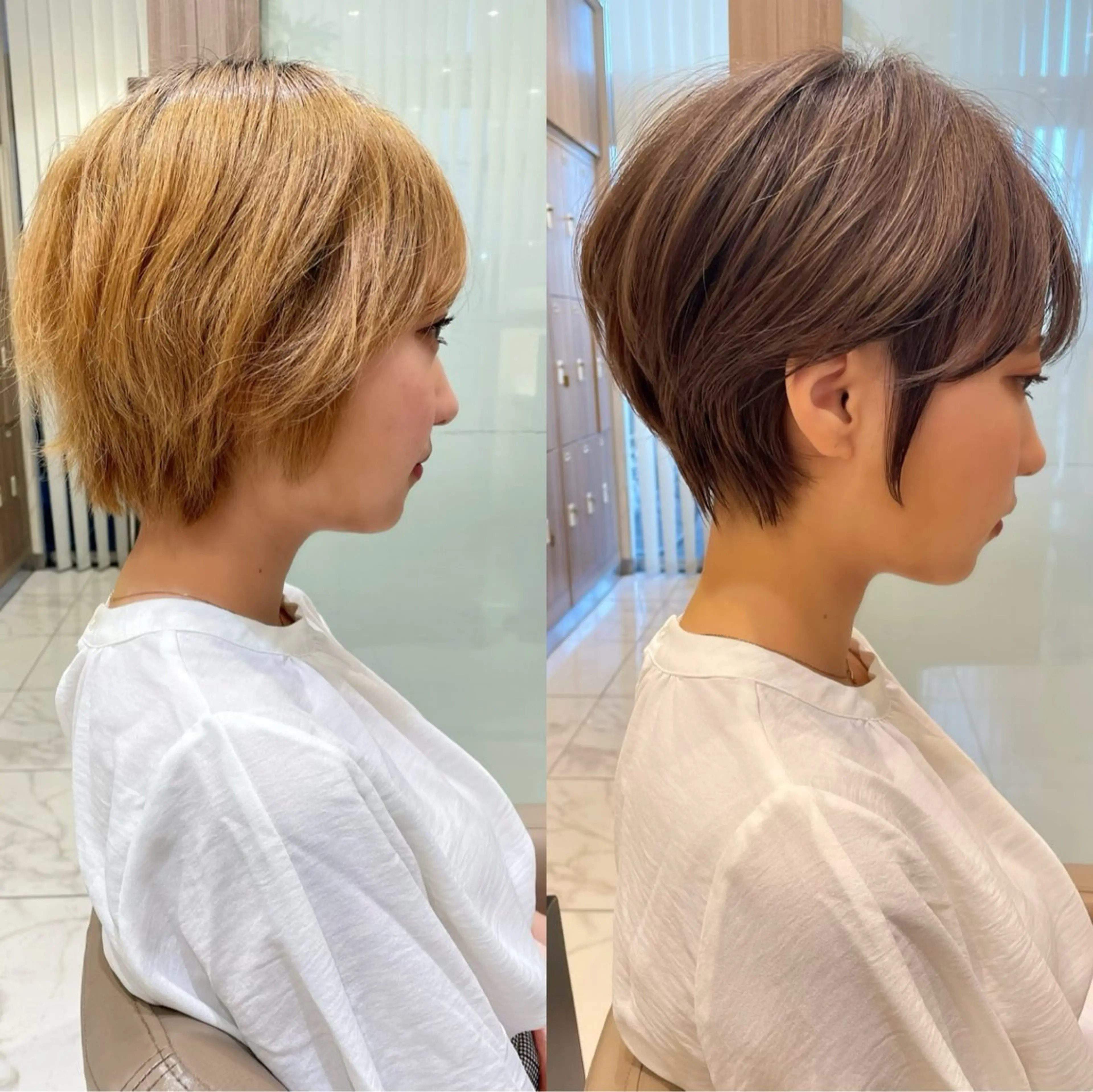 ショート ショートボブ ボブ 顔周りカット ショートヘア カット ヘアカラー トリートメント ショート/ボブ/ 白髪ぼかし/しんやのヘアスタイル