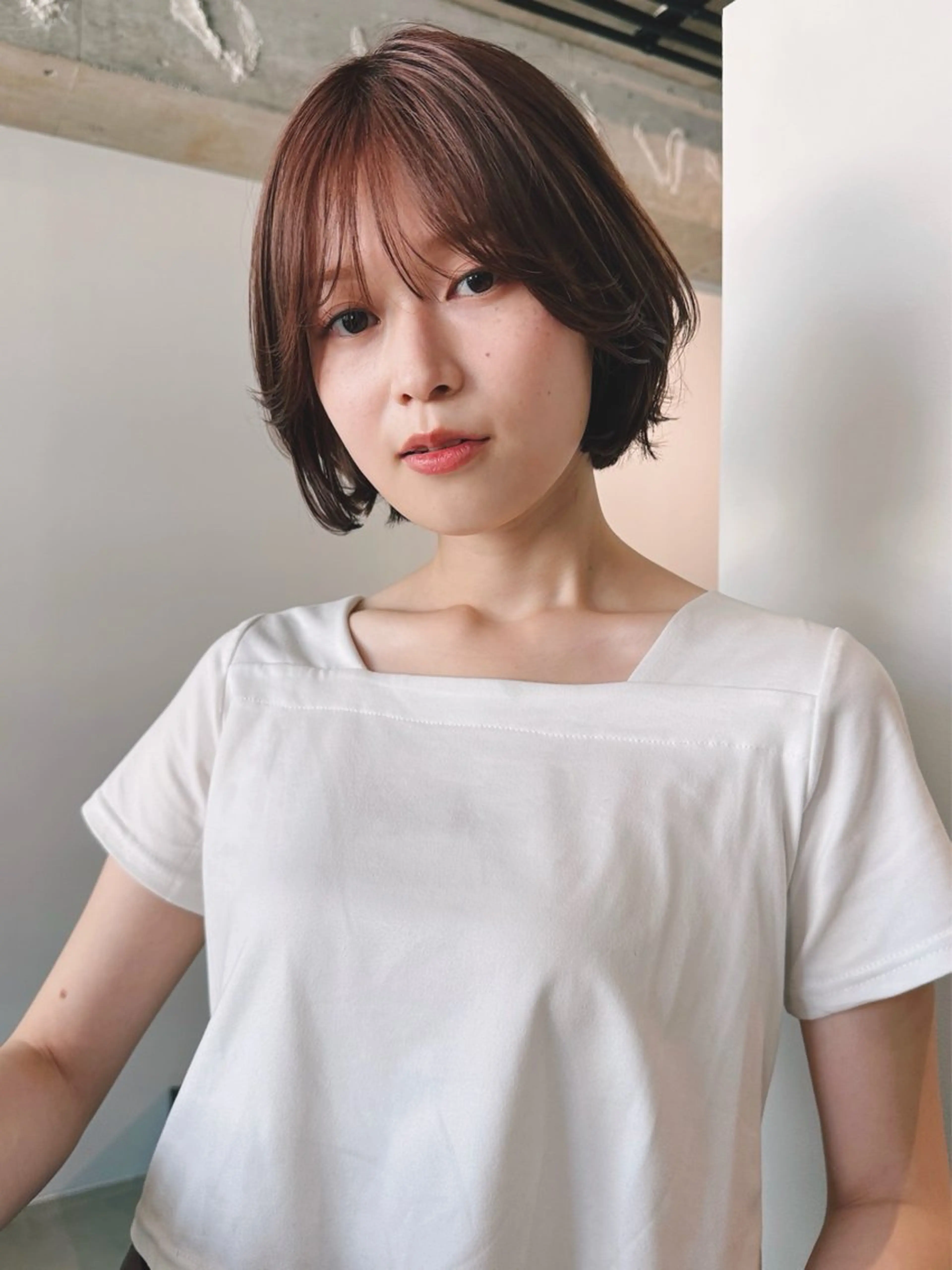 ショート カラー パーマ 🫧小顔×似合わせ× 透明感カラー🫧のヘアスタイル