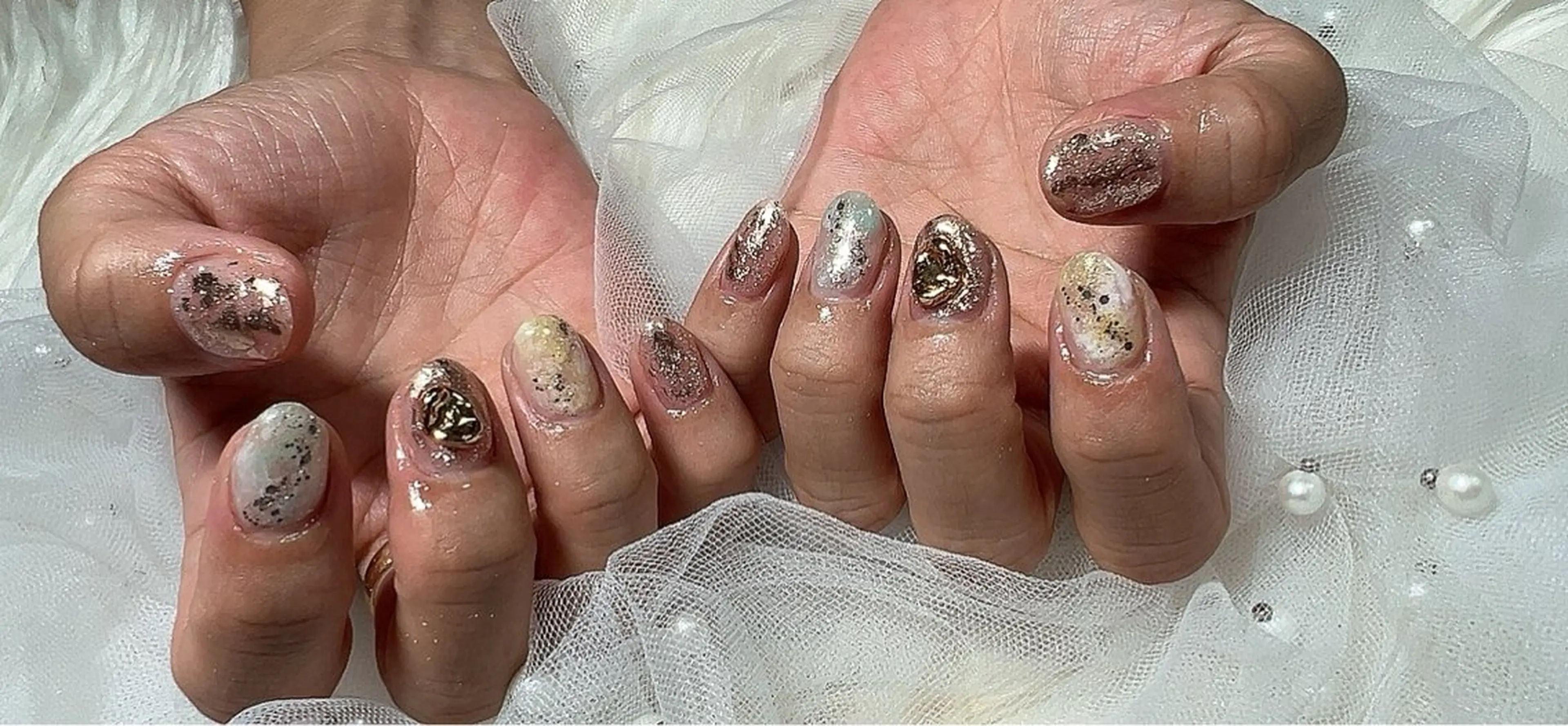 ネイル ニュアンスネイル 春ネイル ハンドネイル Ruana Nailのネイルデザイン