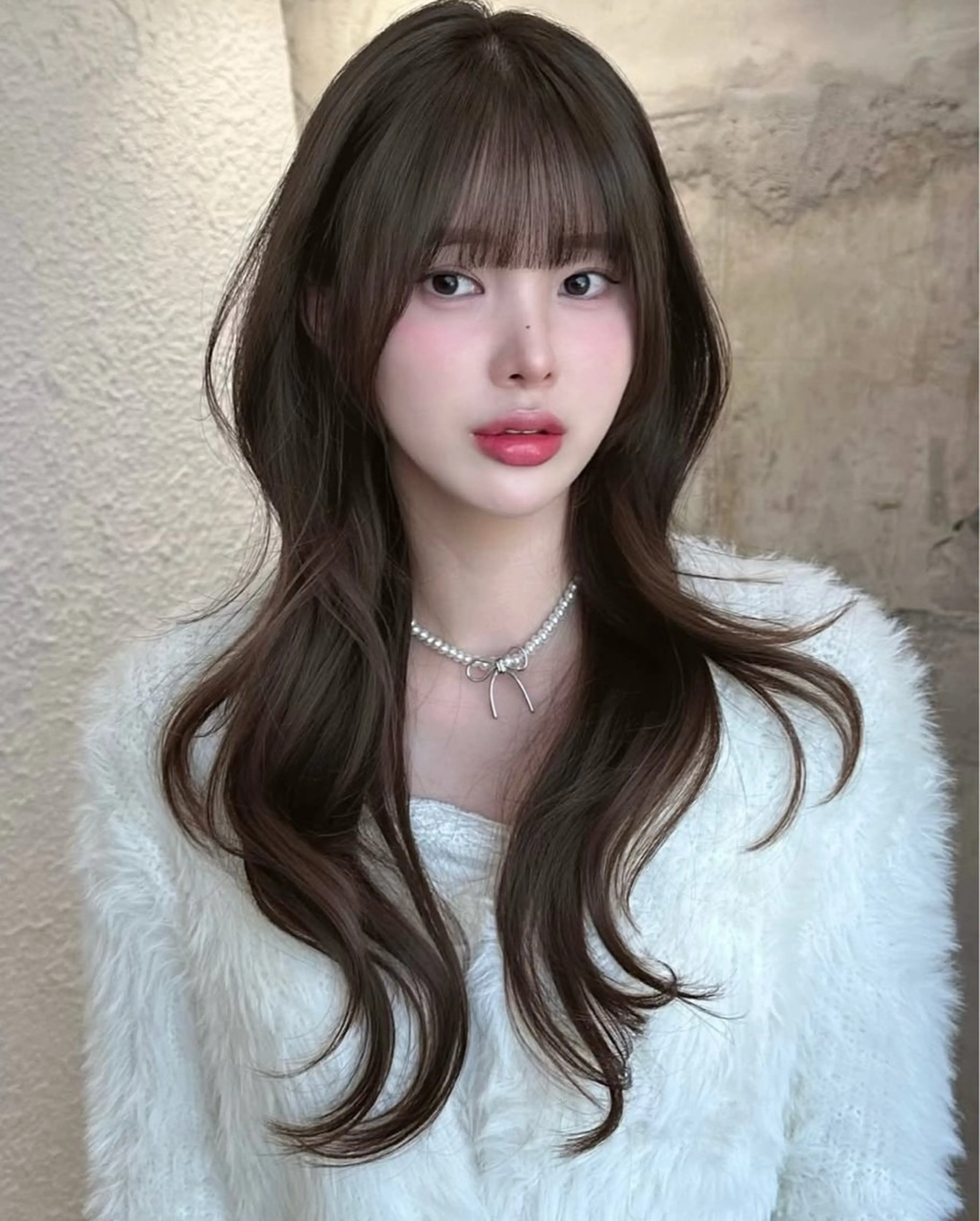 ロング カット ヘアカラー salowin 原宿 aroa所属・韓国／ハッシュカット ／透明感カラー／金野のヘアスタイル