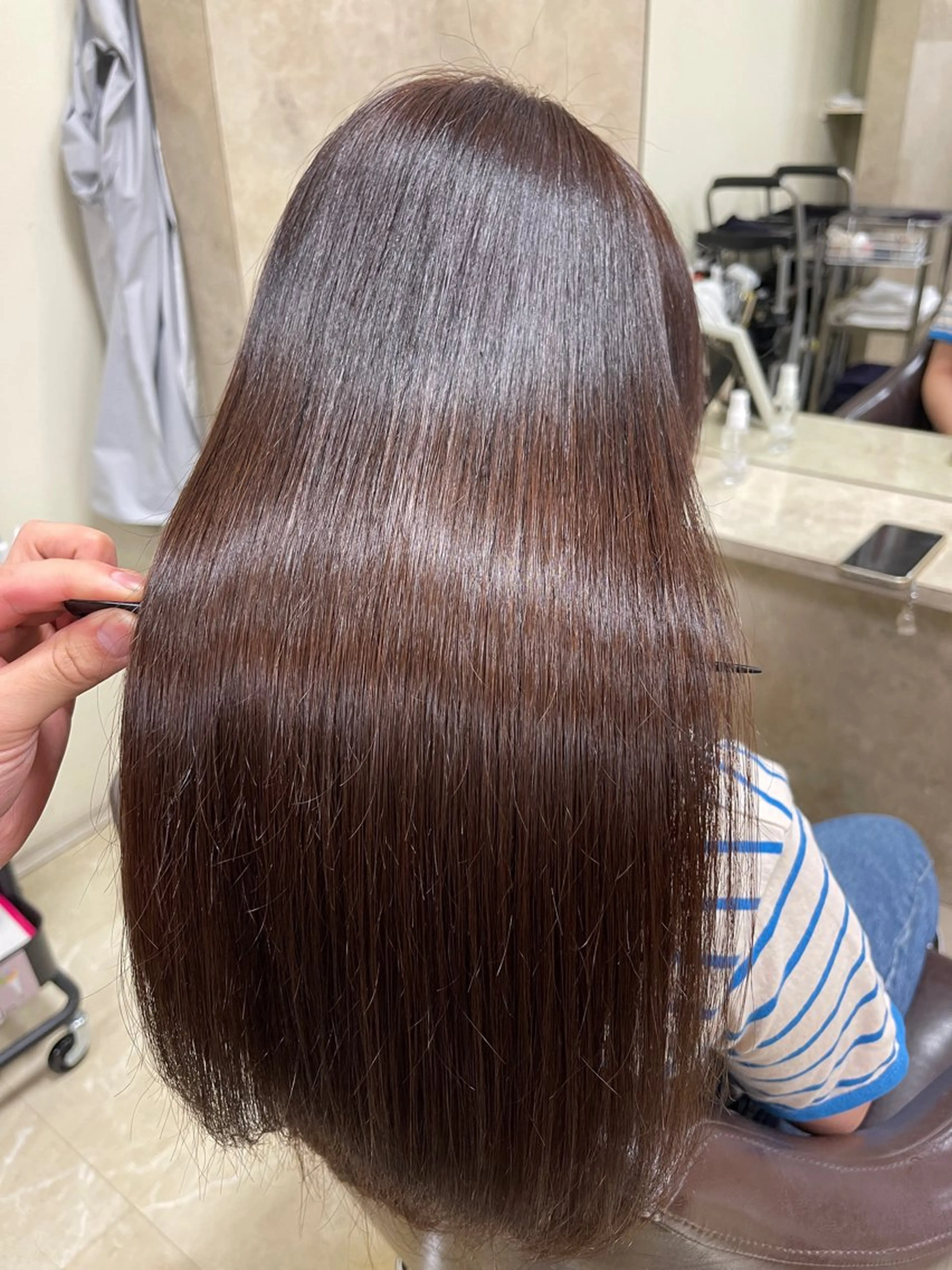 ロング パーマ 髪質改善 CARE SHINSAIBASHI所属・縮毛・酸性ストレート モデル募集のヘアスタイル