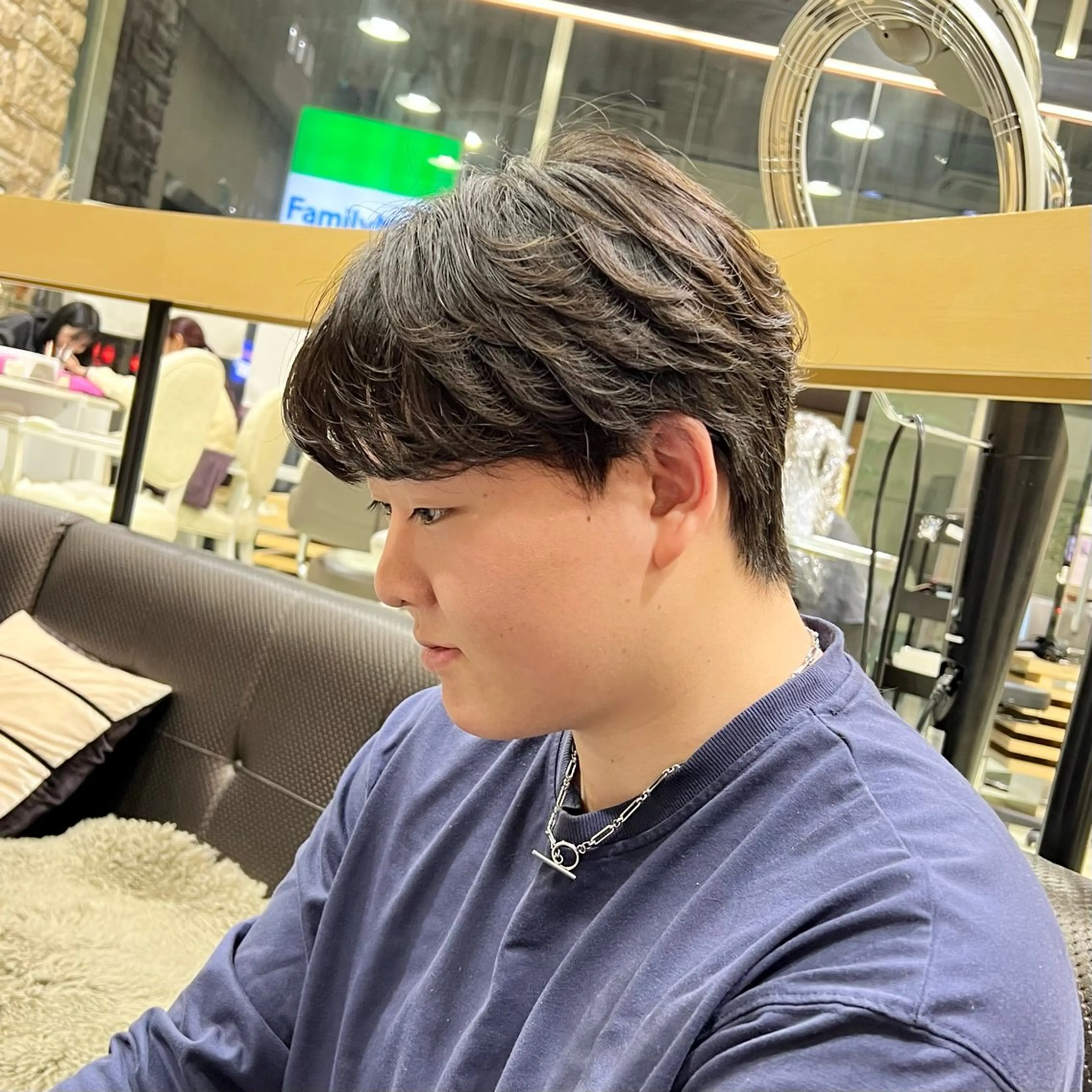 ショート パーマ メンズ カット パーマ ﾎｯﾄﾍﾟｯﾊﾟｰ に移行中【かな】のヘアスタイル