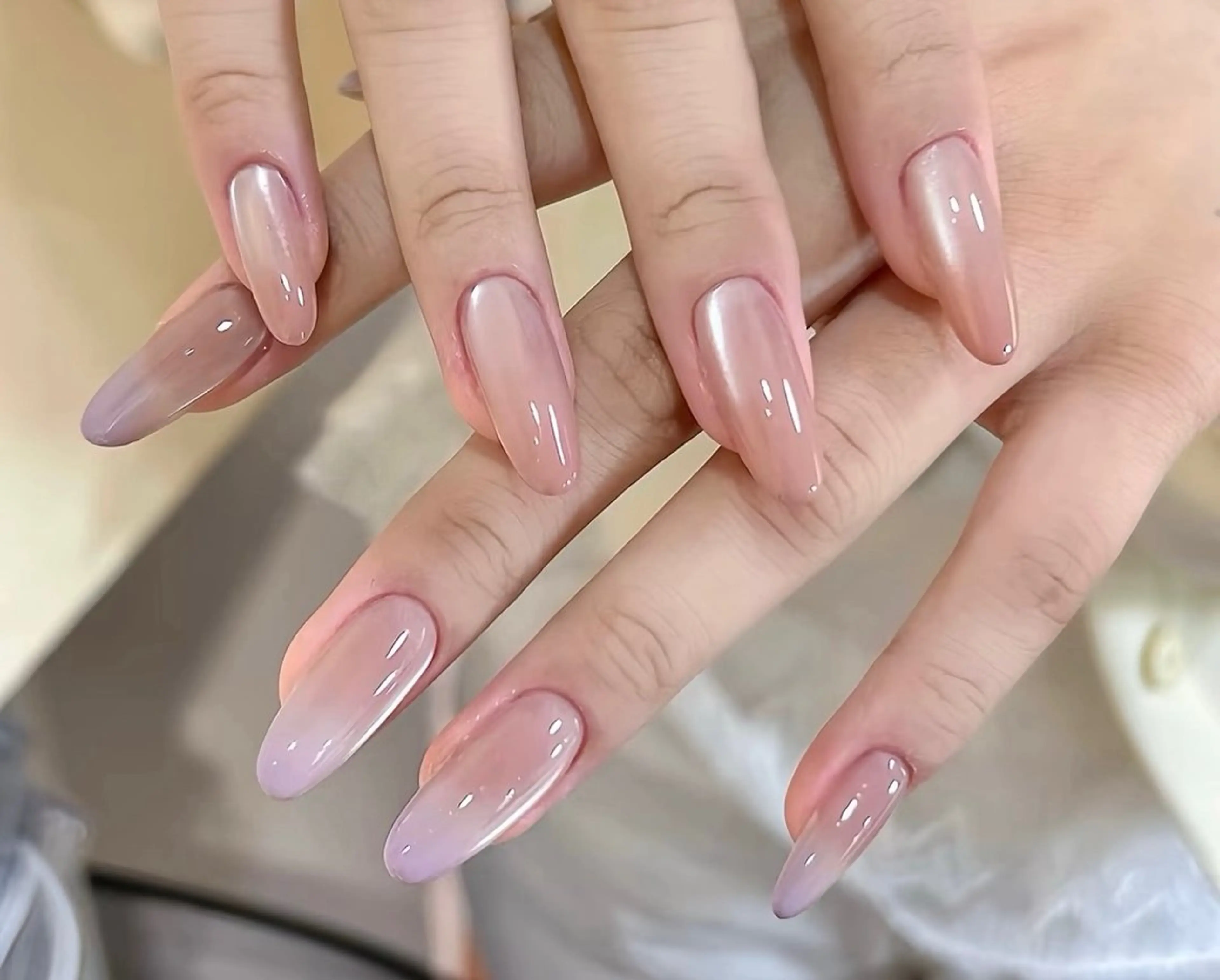 ネイル チークネイル 長さ出し フレンチネイル ガーリー 韓国ネイル sun nail池袋 モデル募集のネイルデザイン