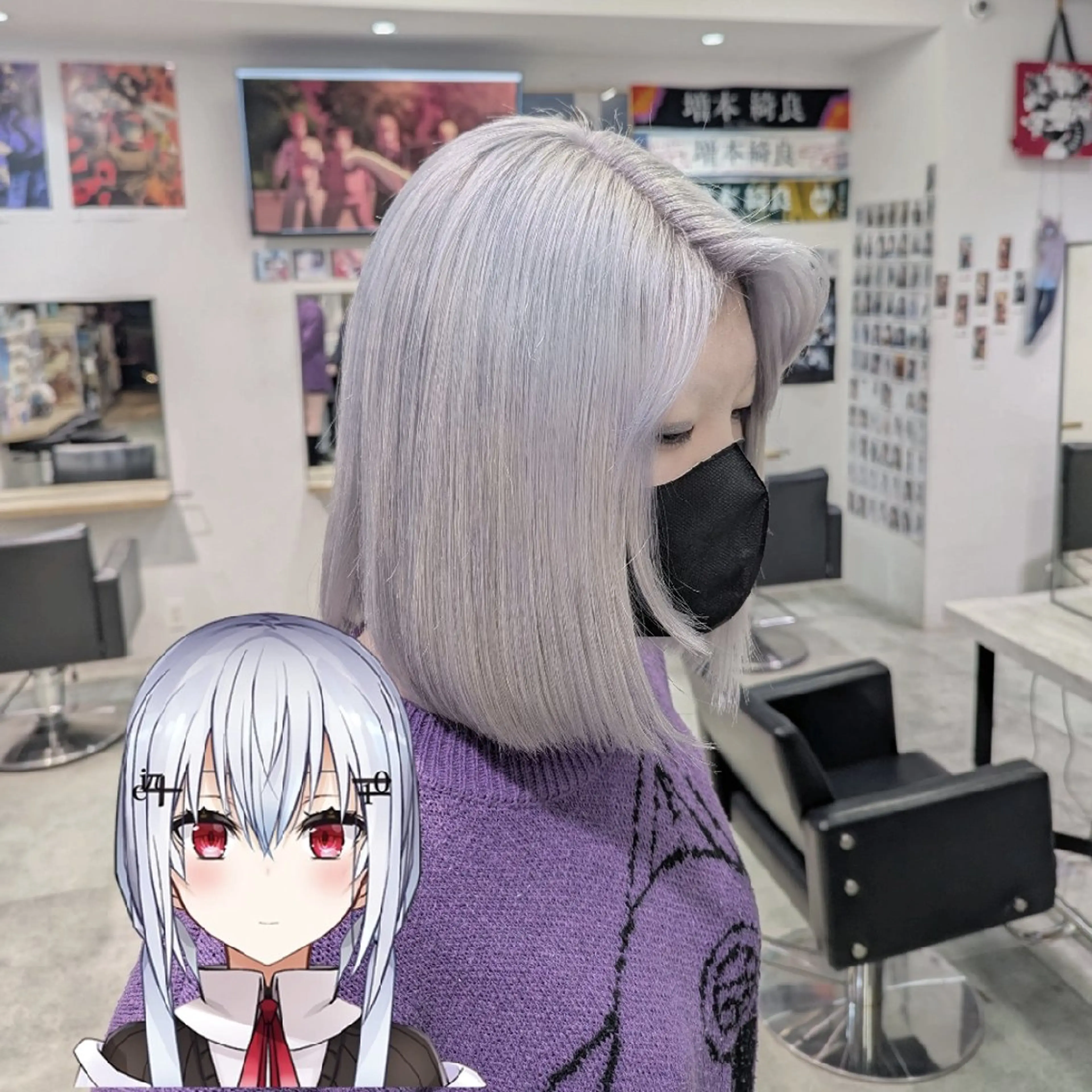 ミディアム カラー ブリーチ ダブルカラー ラベンダーカラー 推しカラー🦉にじさ んじカラー🌈🕒✨のヘアスタイル