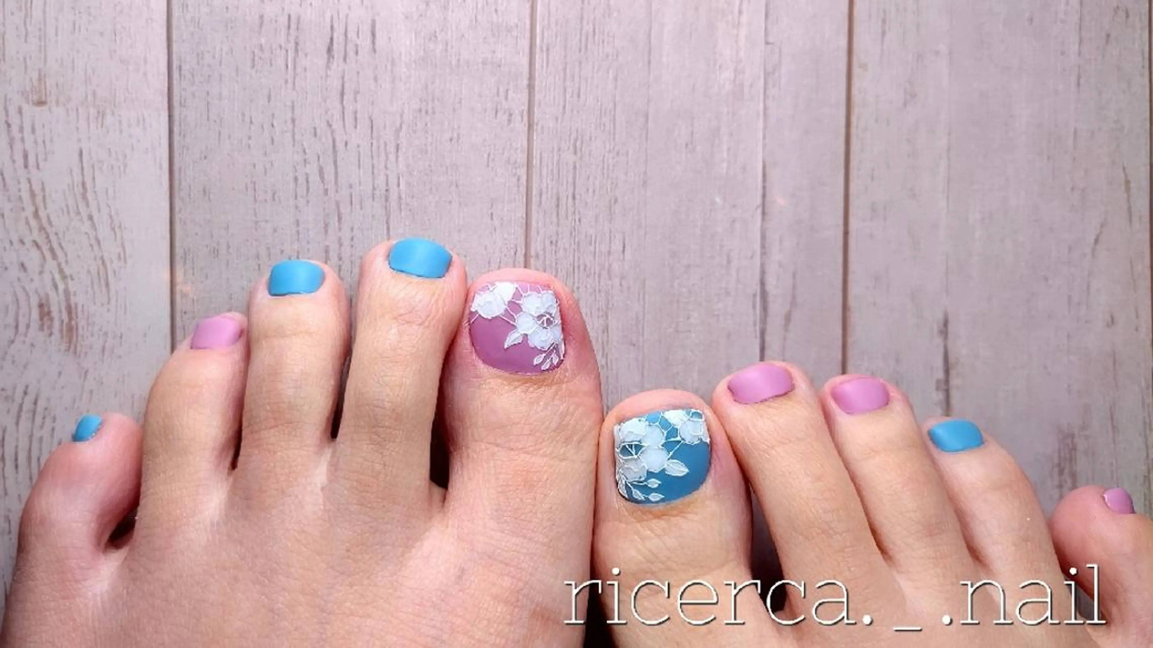 ネイル アートネイル フラワーネイル フットネイル レース マットネイル ricerca._. nail ちゃこのネイルデザイン