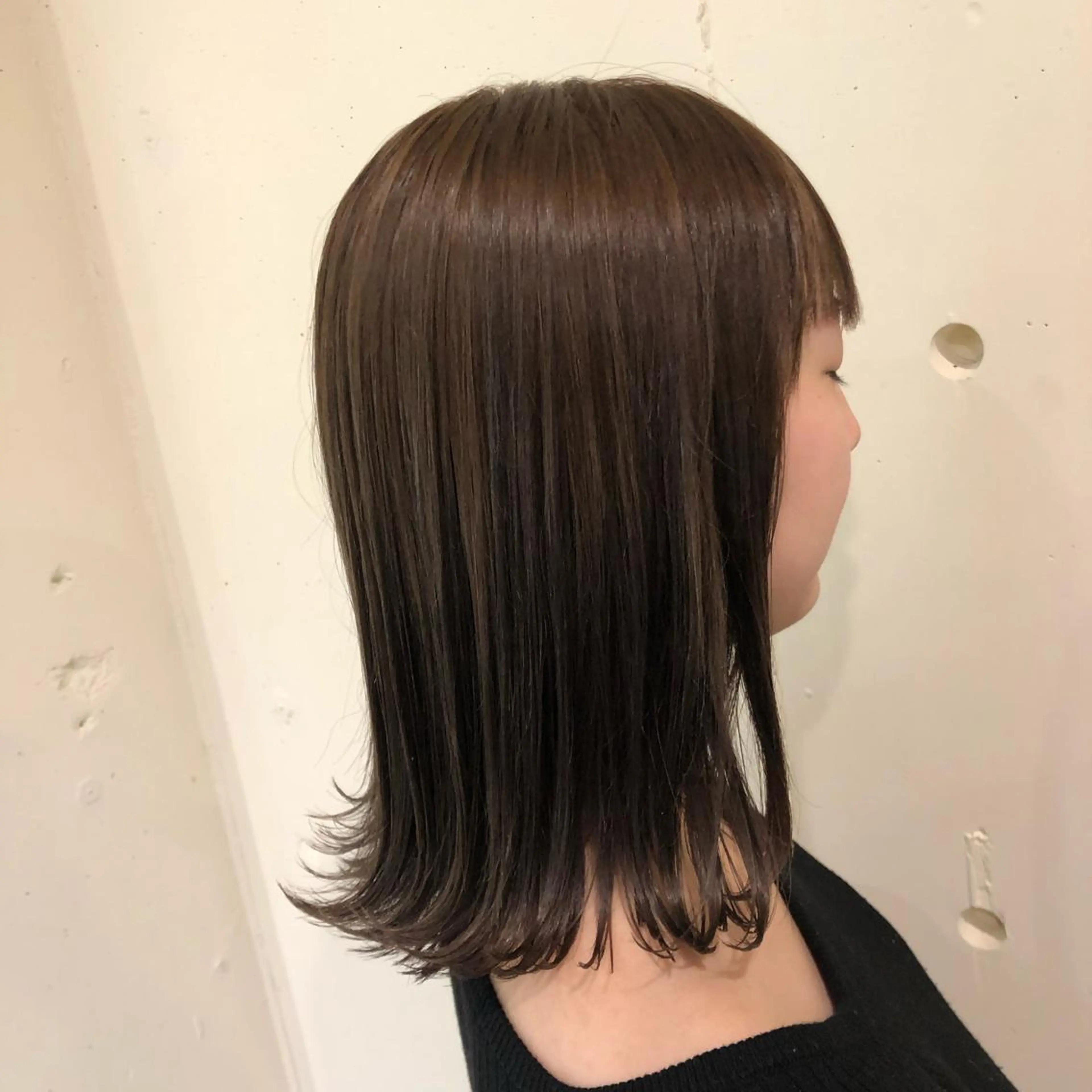 セミロング カラー パーマ ヘアアレンジ バレイヤージュ ベージュカラー ブリーチ ショコラベージュ 透明感カラー 【ツヤ髪美容師】 ツダケイスケのヘアスタイル