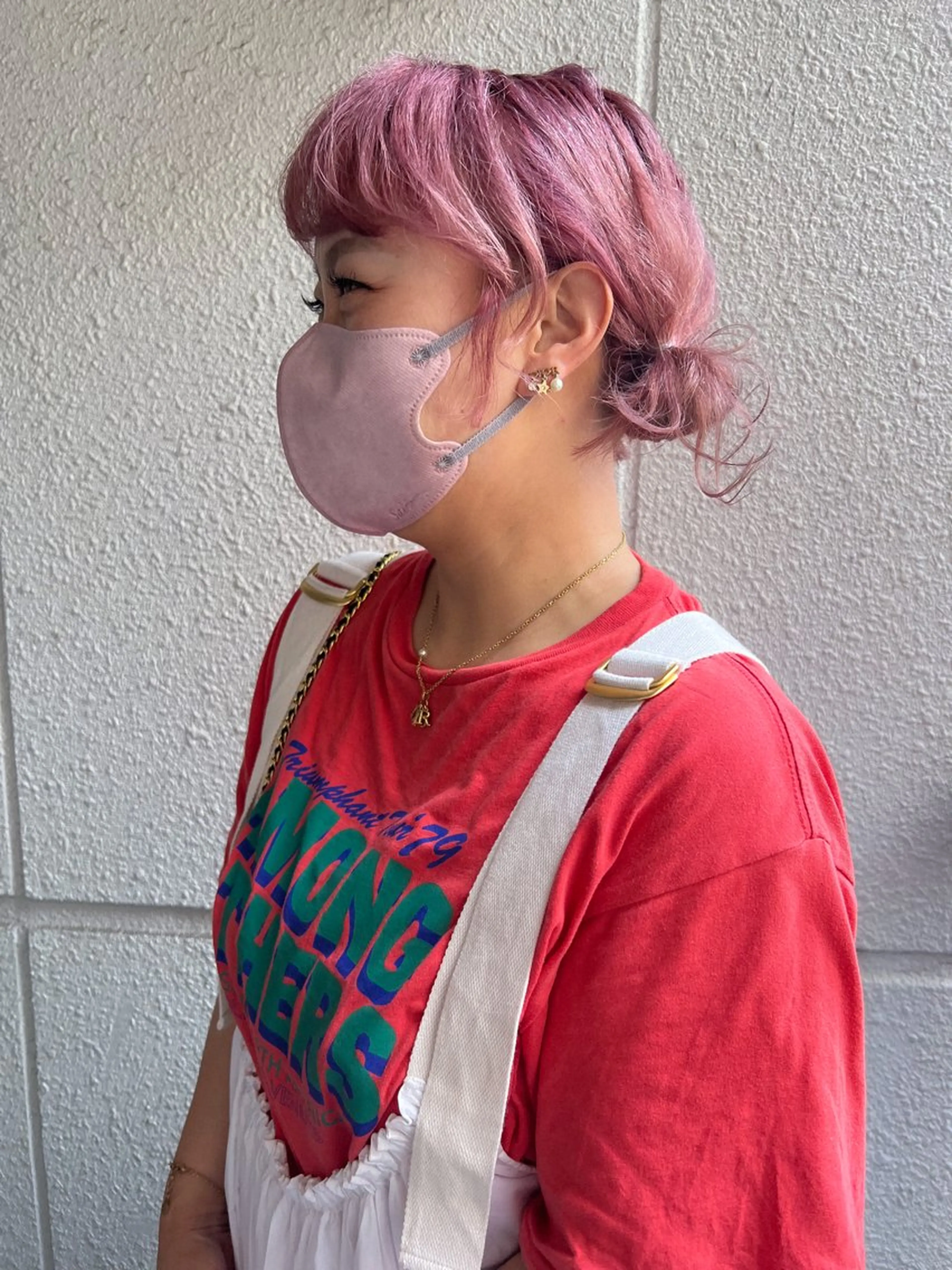 ミディアム カラー ヘアアレンジ ピンクカラー ヘアカラー カラーパティシエ facce🌼ikoのヘアスタイル