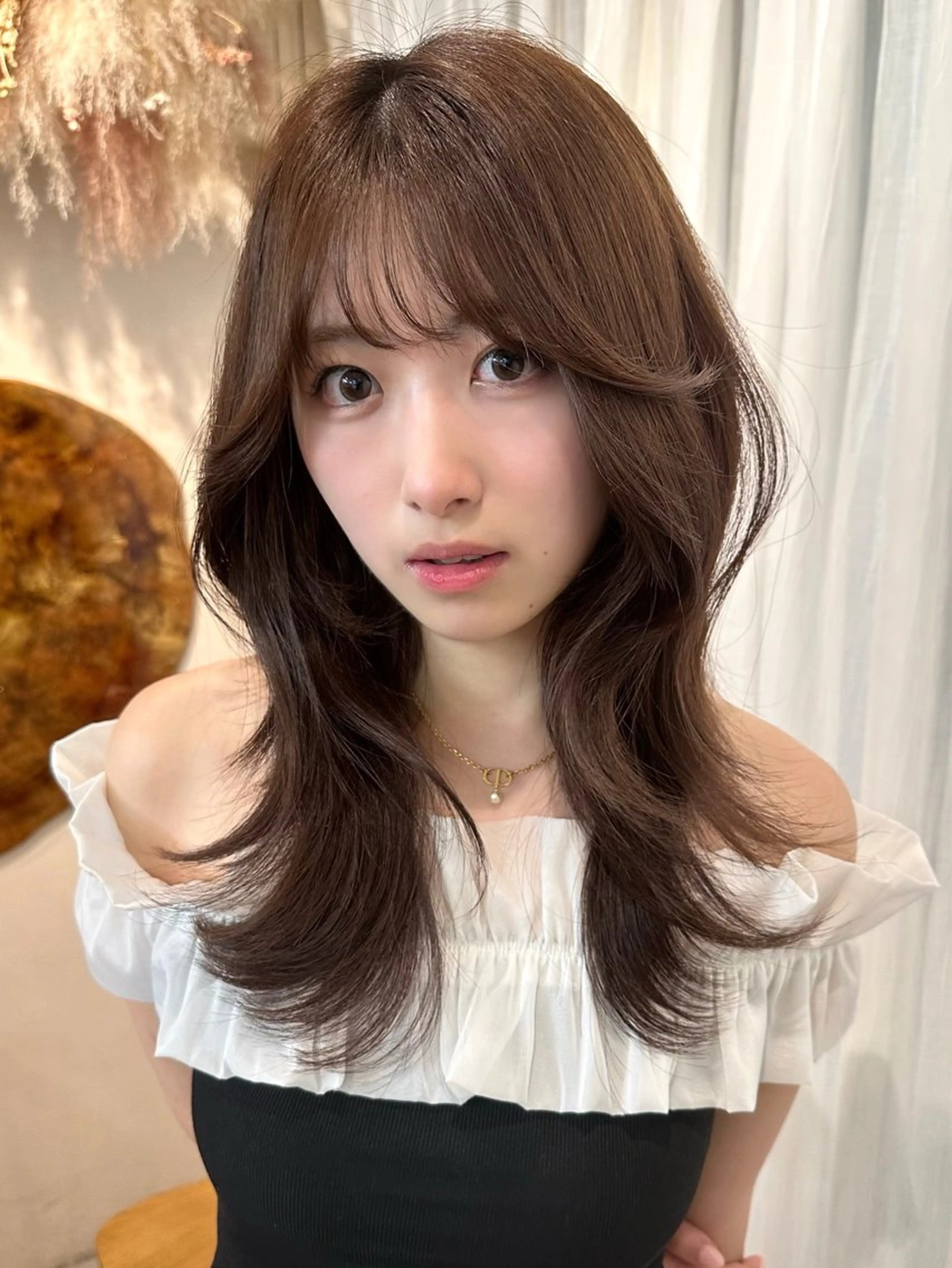 セミロング カラー 韓国ヘア🦢🖤 Sayumiのヘアスタイル