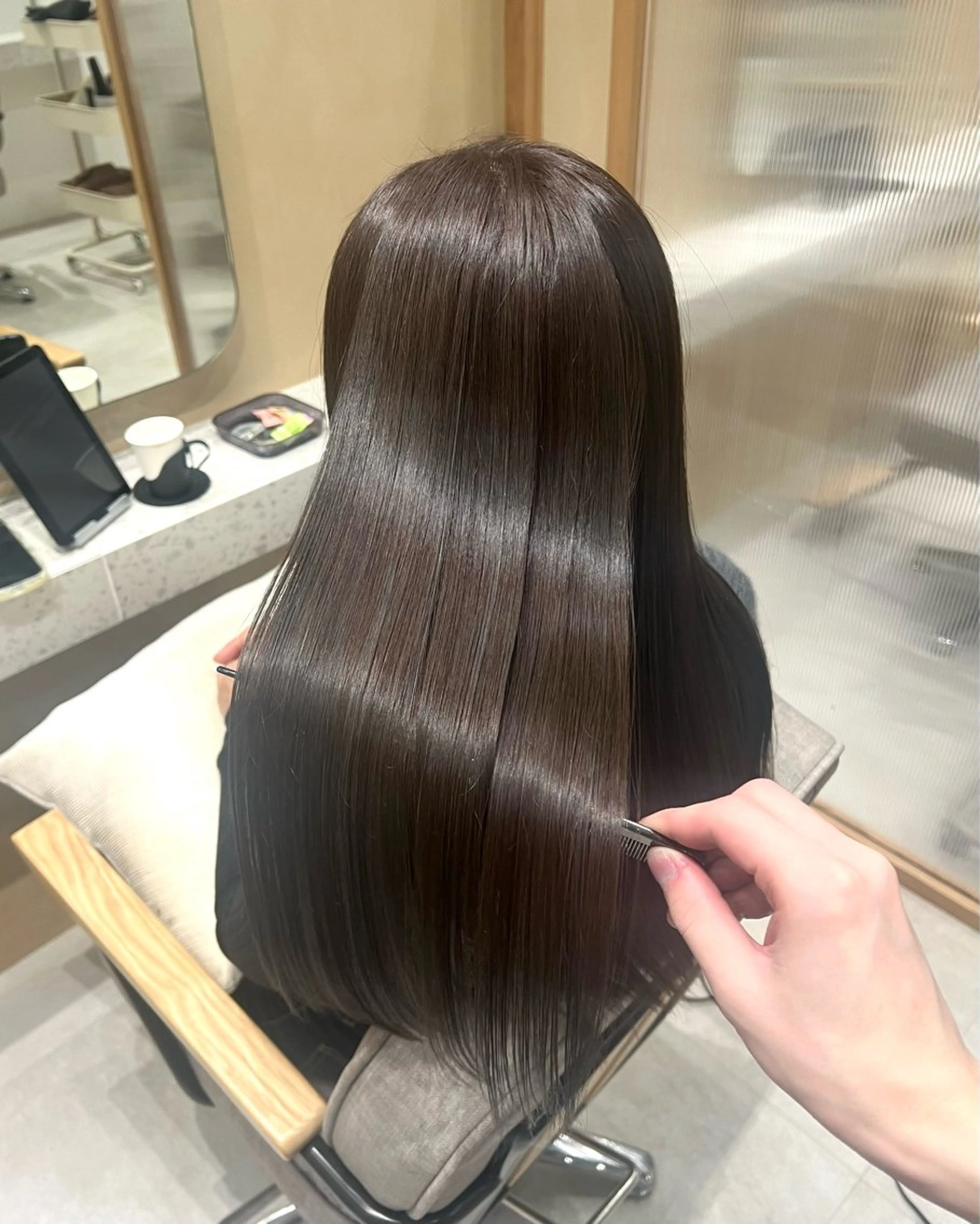 💖艶髪度No.1💖 ヒアルロン酸in艶カラー+髪質改善トリートメント【カットなし】の写真