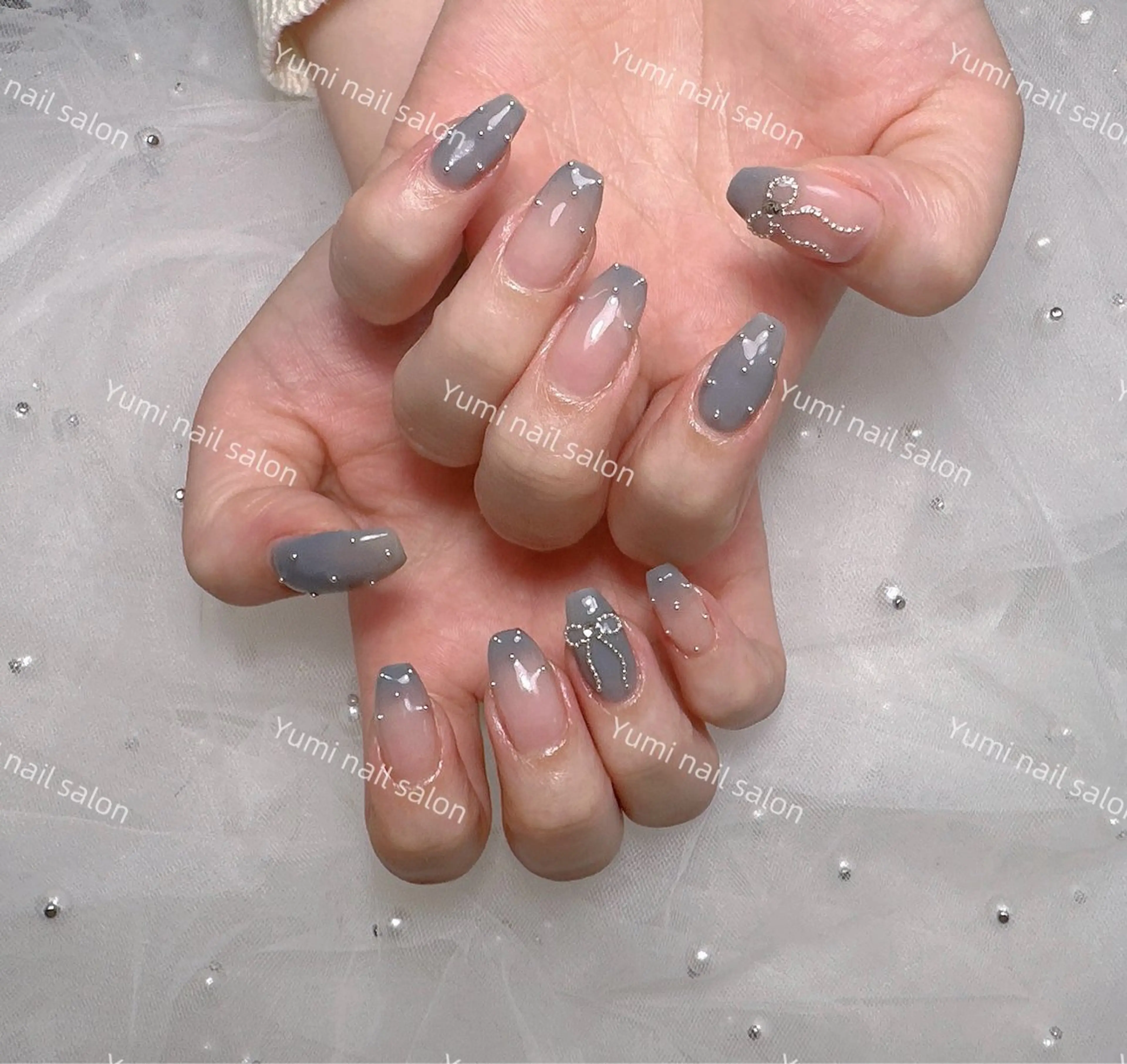 ネイル shineジェル& チップ長さだしのネイルデザイン