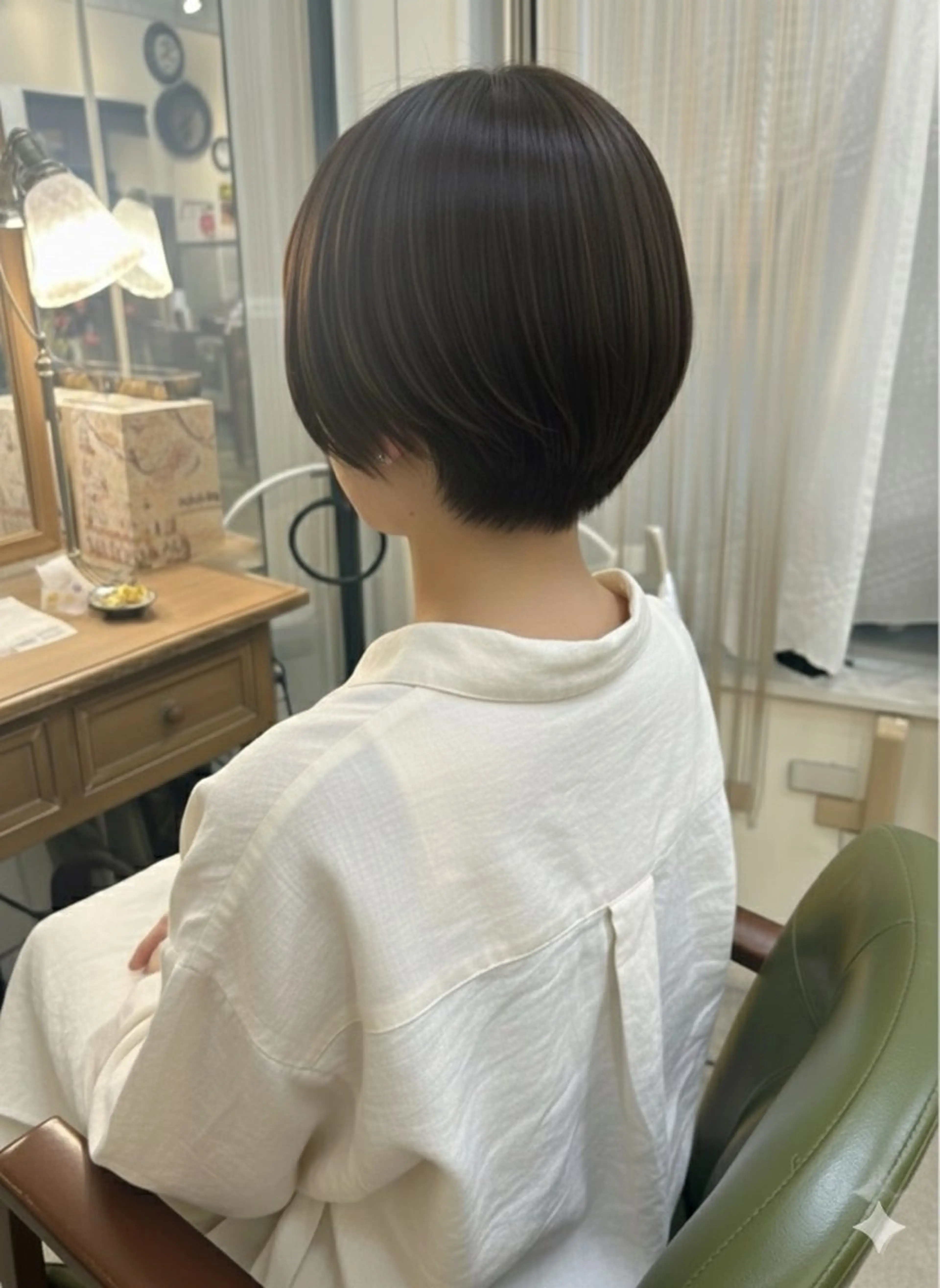 ショート 丸みショート ショートヘア カット ヘアカラー 新宿/クロスパーマ/ 白髪ぼかし/山口のヘアスタイル