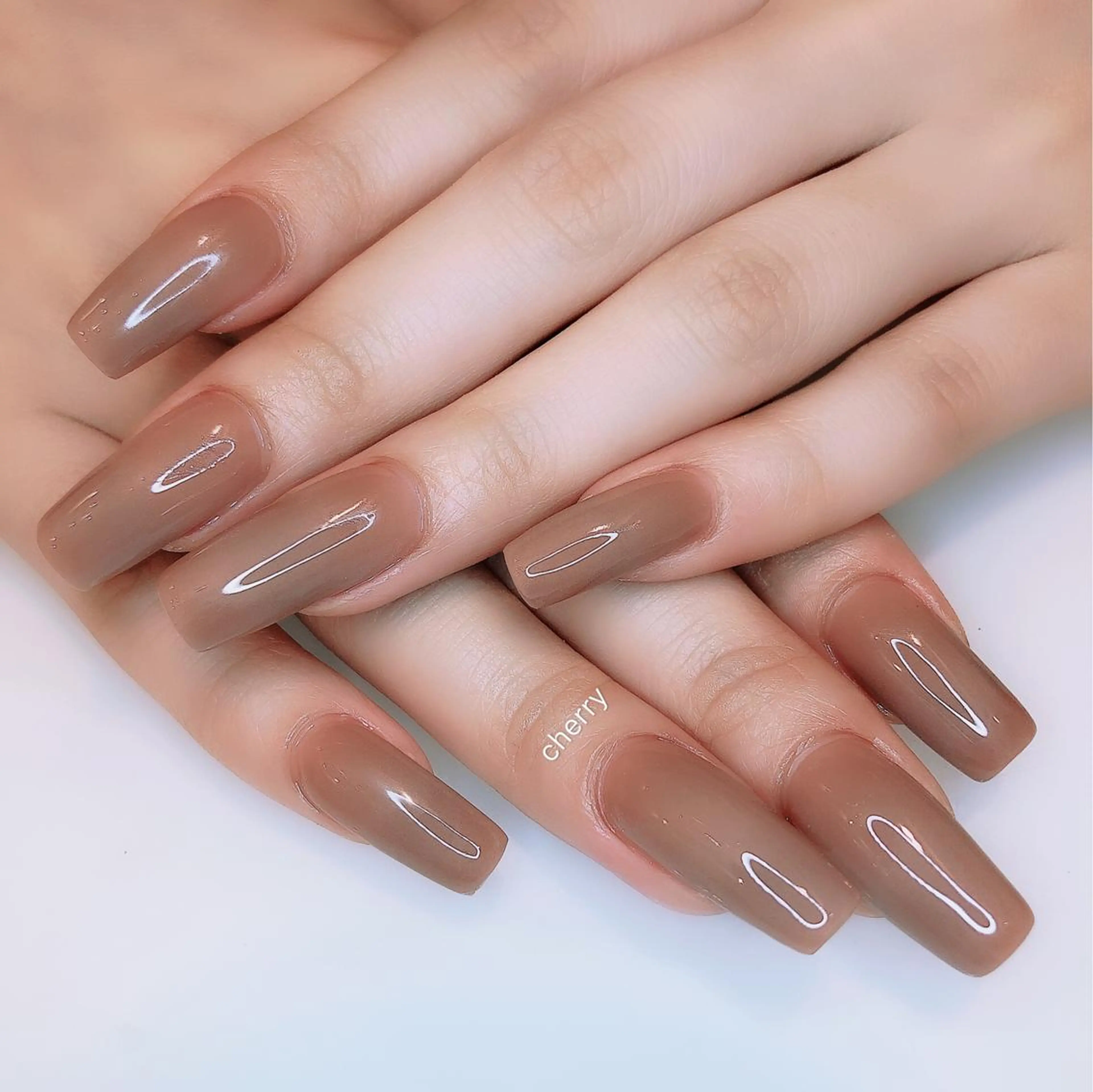 ネイル ワンカラーネイル スカルプネイル SAKURA 🍒のネイルデザイン