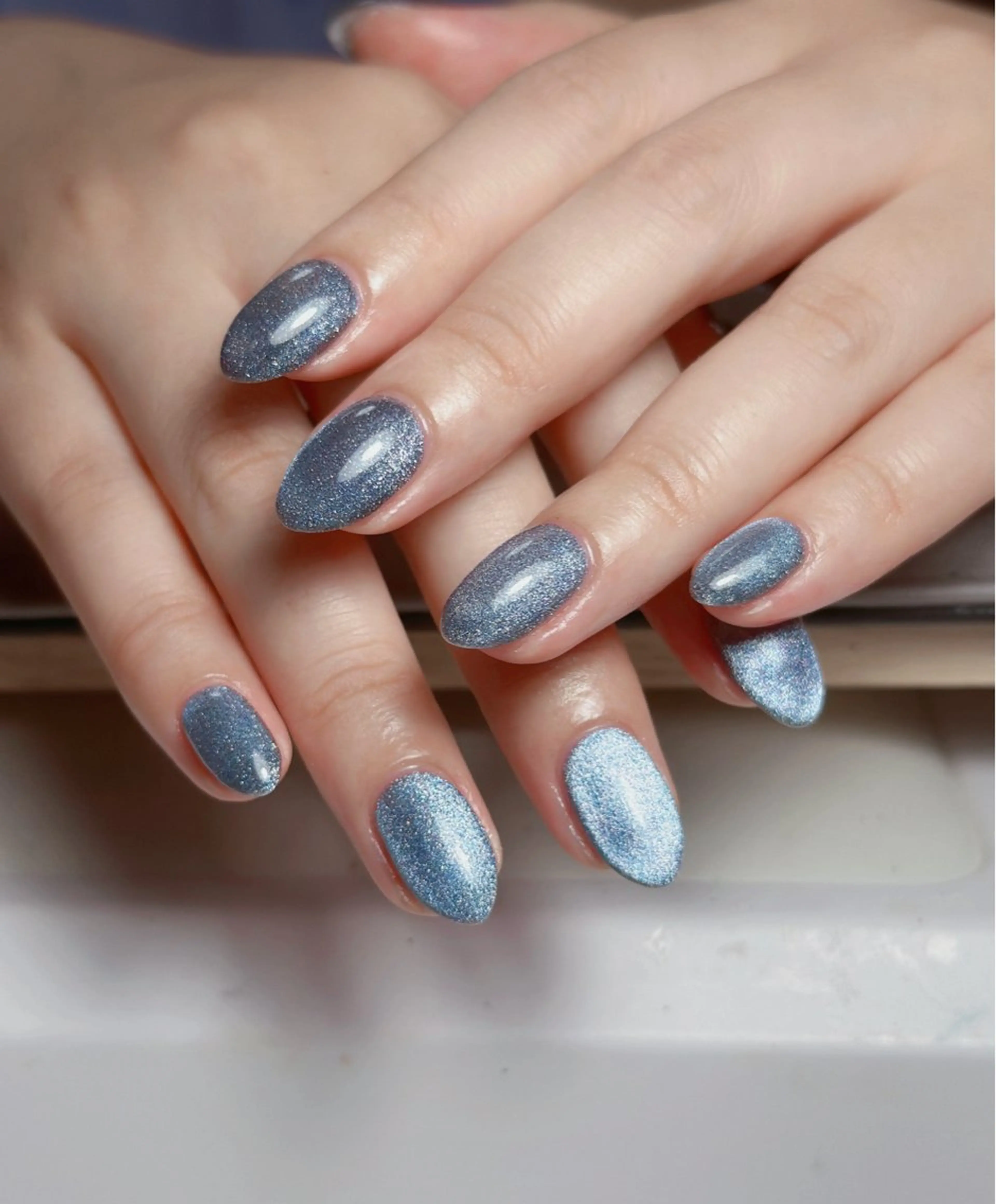 ネイル オーロラネイル 長さ出し フットネイル 韓国ネイル ラメ(グリッター) ハンドネイル 👍thumbs up nail👍のネイルデザイン