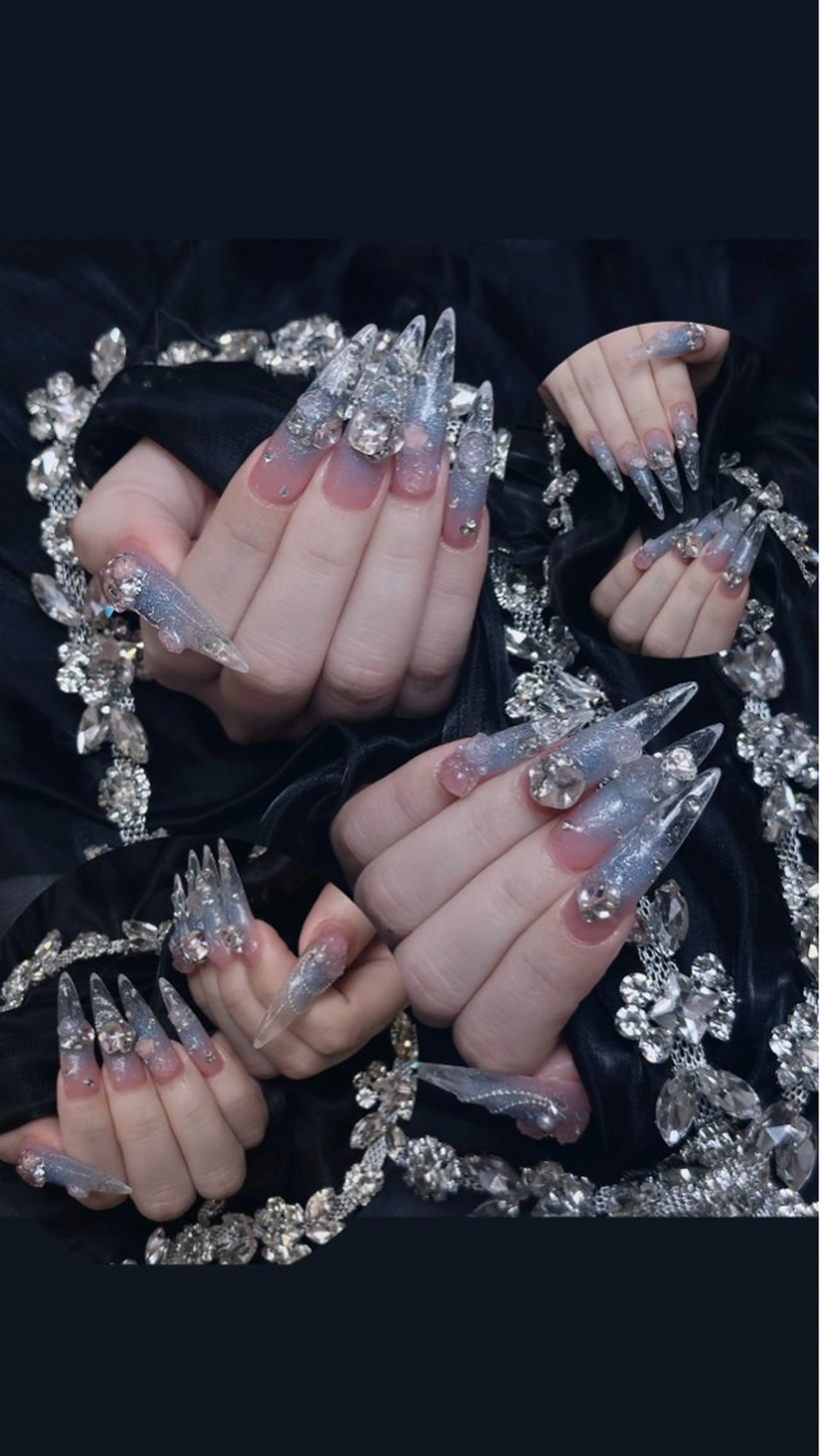 ネイル キラキラネイル ロングネイル ワンホンネイル ハンドネイル Aimee Nail Studioのネイルデザイン