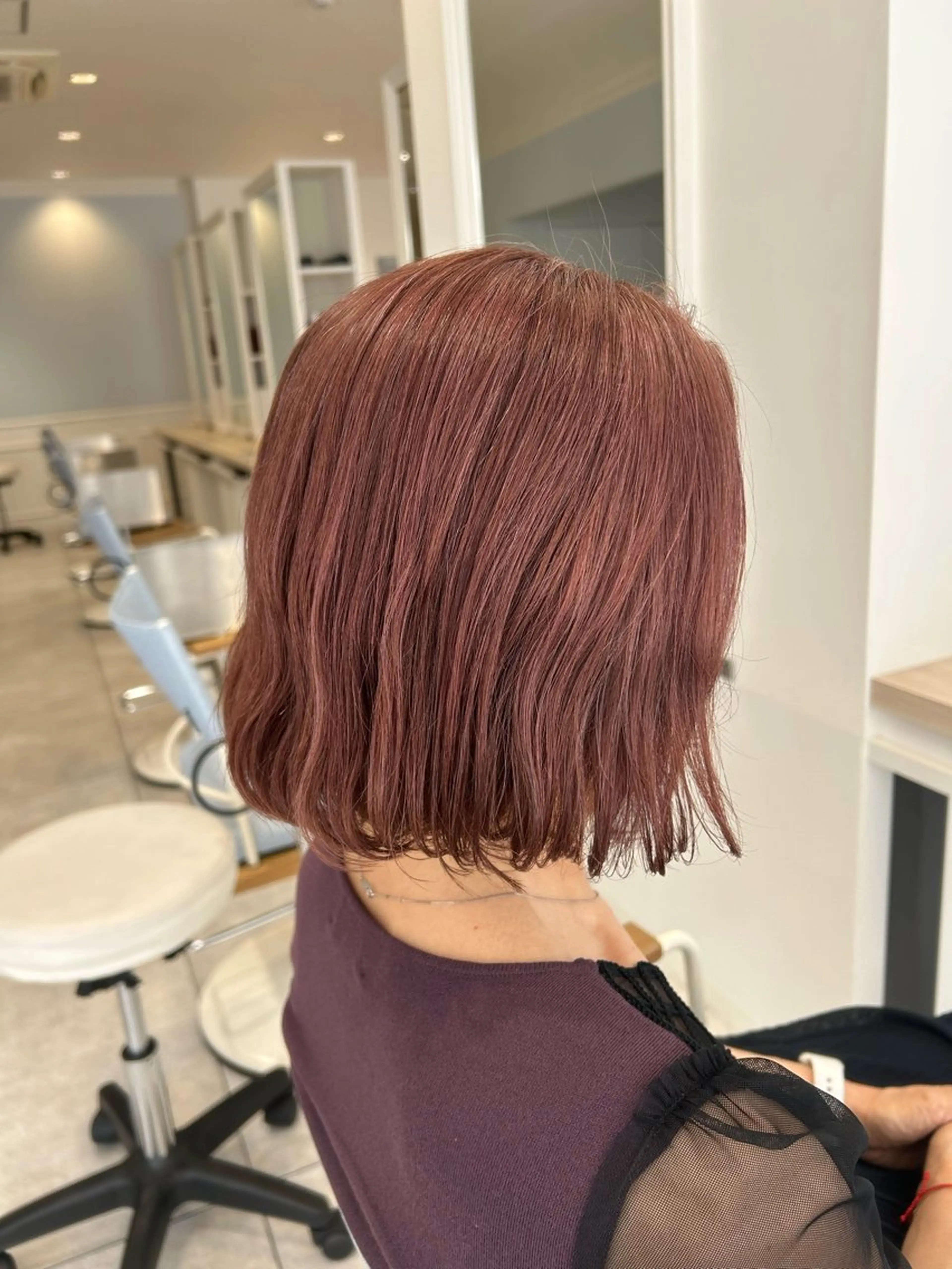 ミディアム ピンクブラウン 《.Xian》ミサキ /艶髪/メンズパーマのヘアスタイル