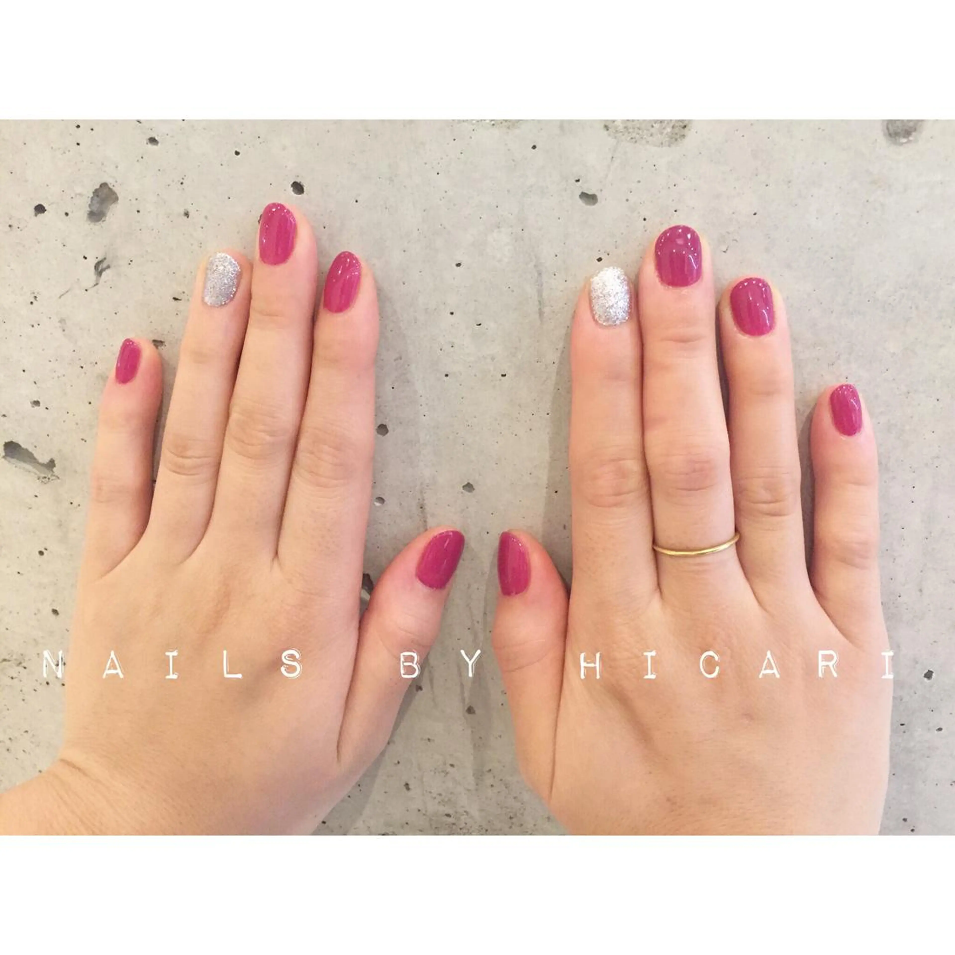 ショート カラー ネイル マツエク・マツパ illum hicariのネイルデザイン