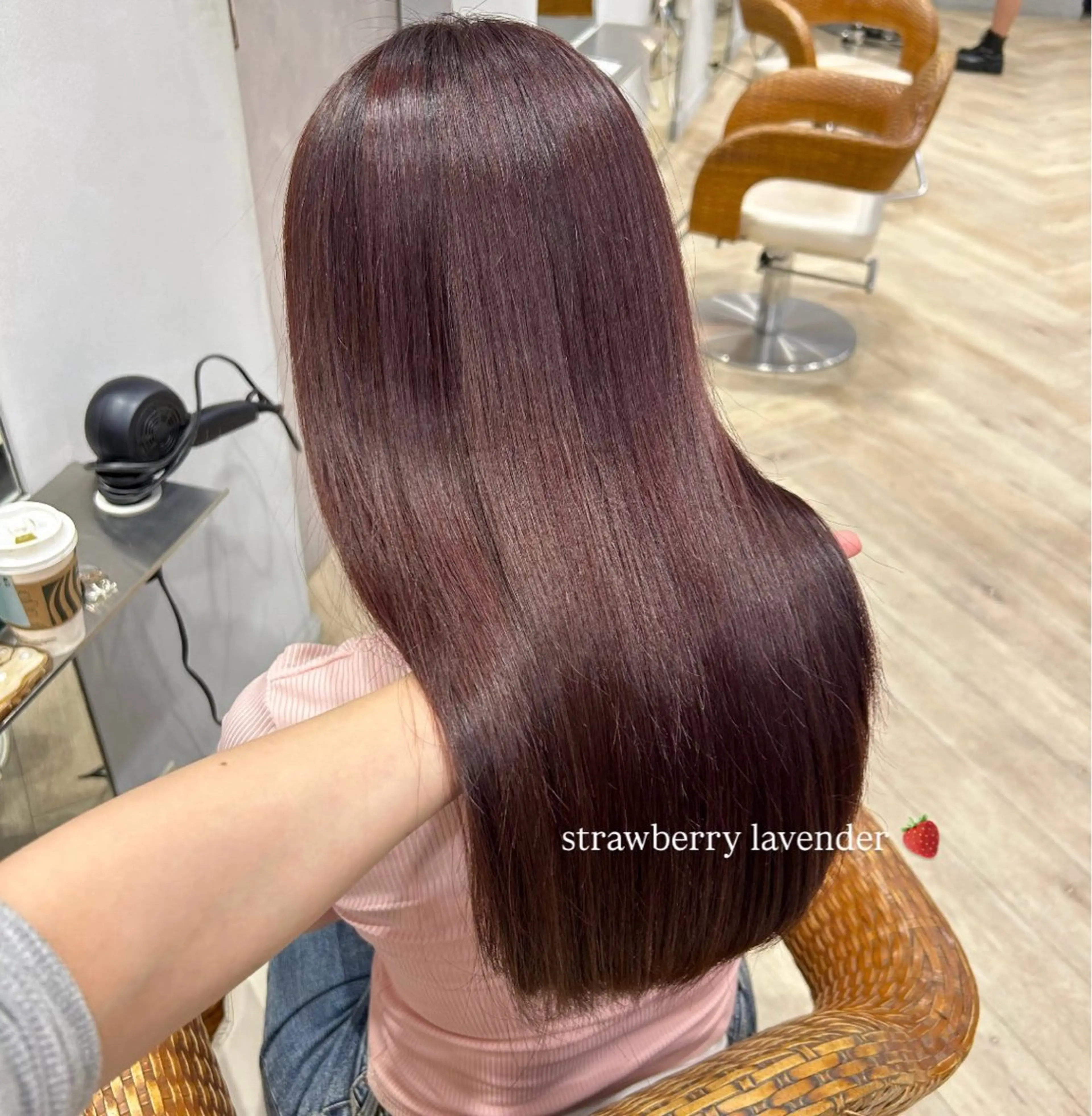 ロング カラー ラベンダーカラー レッドカラー 柴田 千春のヘアスタイル