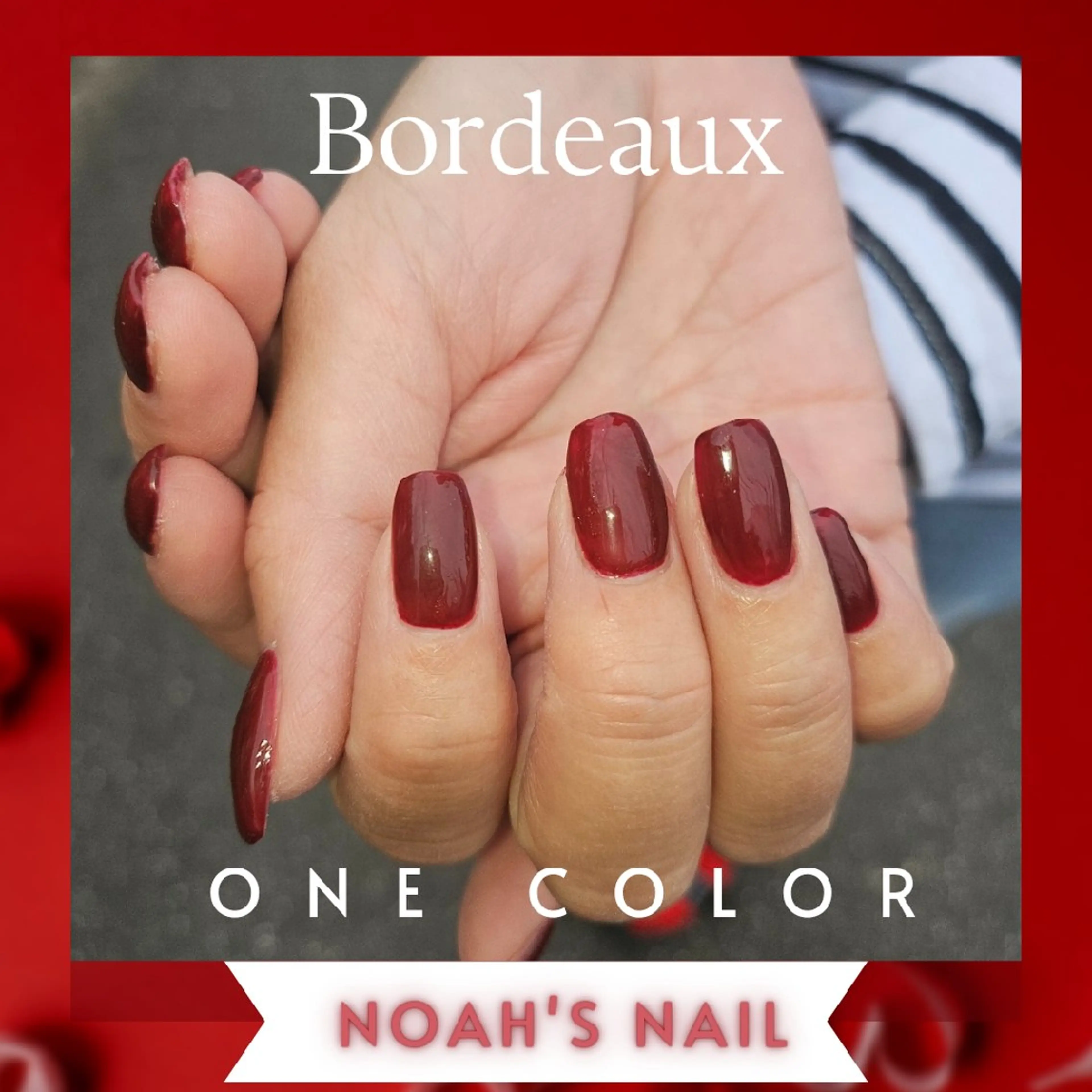 ネイル ボルドー ワンカラーネイル ハンドネイル Noah'snail   のネイルデザイン