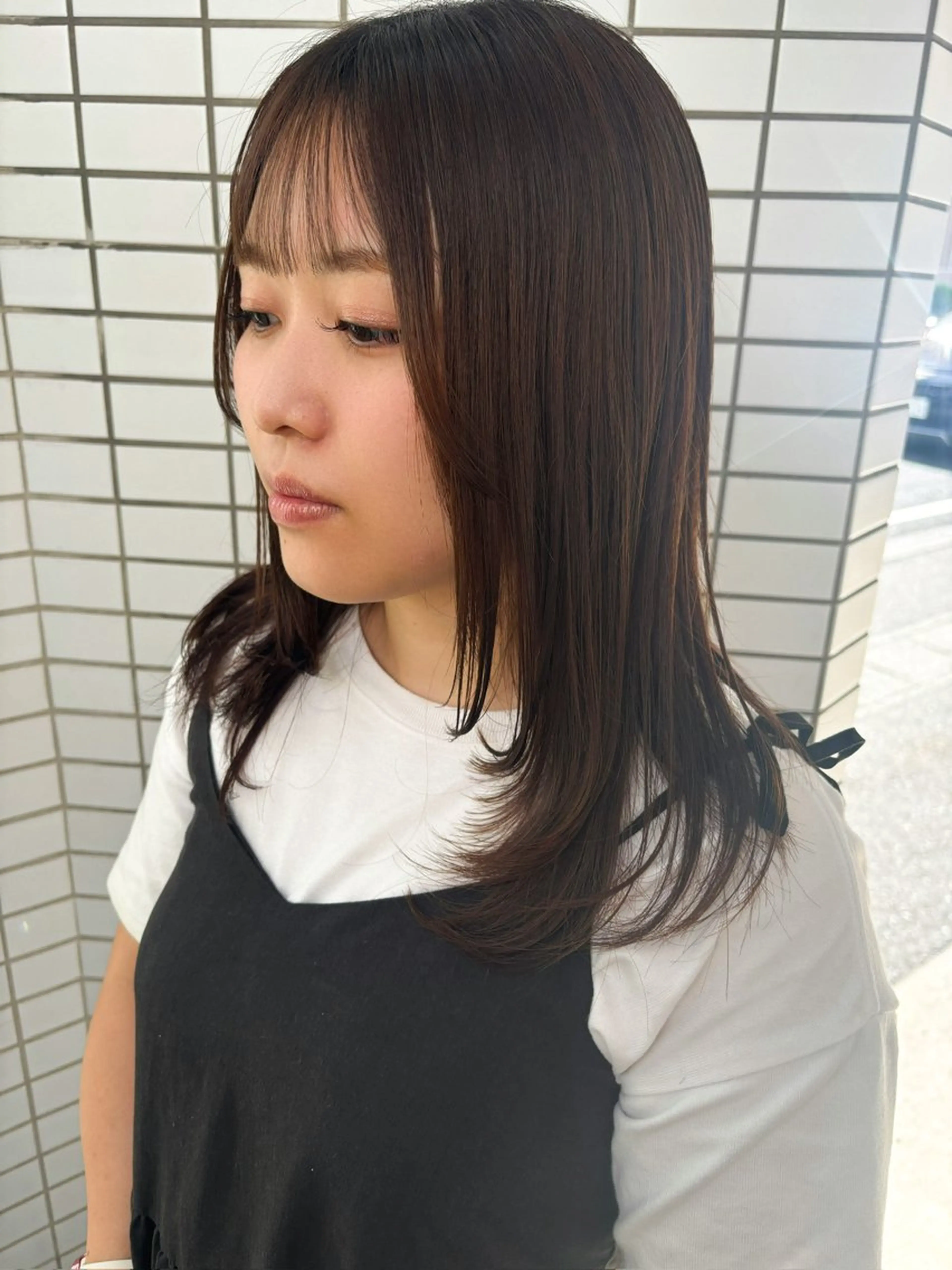 セミロング 顔周りカット 伸ばしかけ 韓国風ヘア レイヤーカット カット 「隠れ家サロン」 Salon de Chloe所属・倉敷サロンドクロエ ꕀ井上恋夢ꕀのヘアスタイル