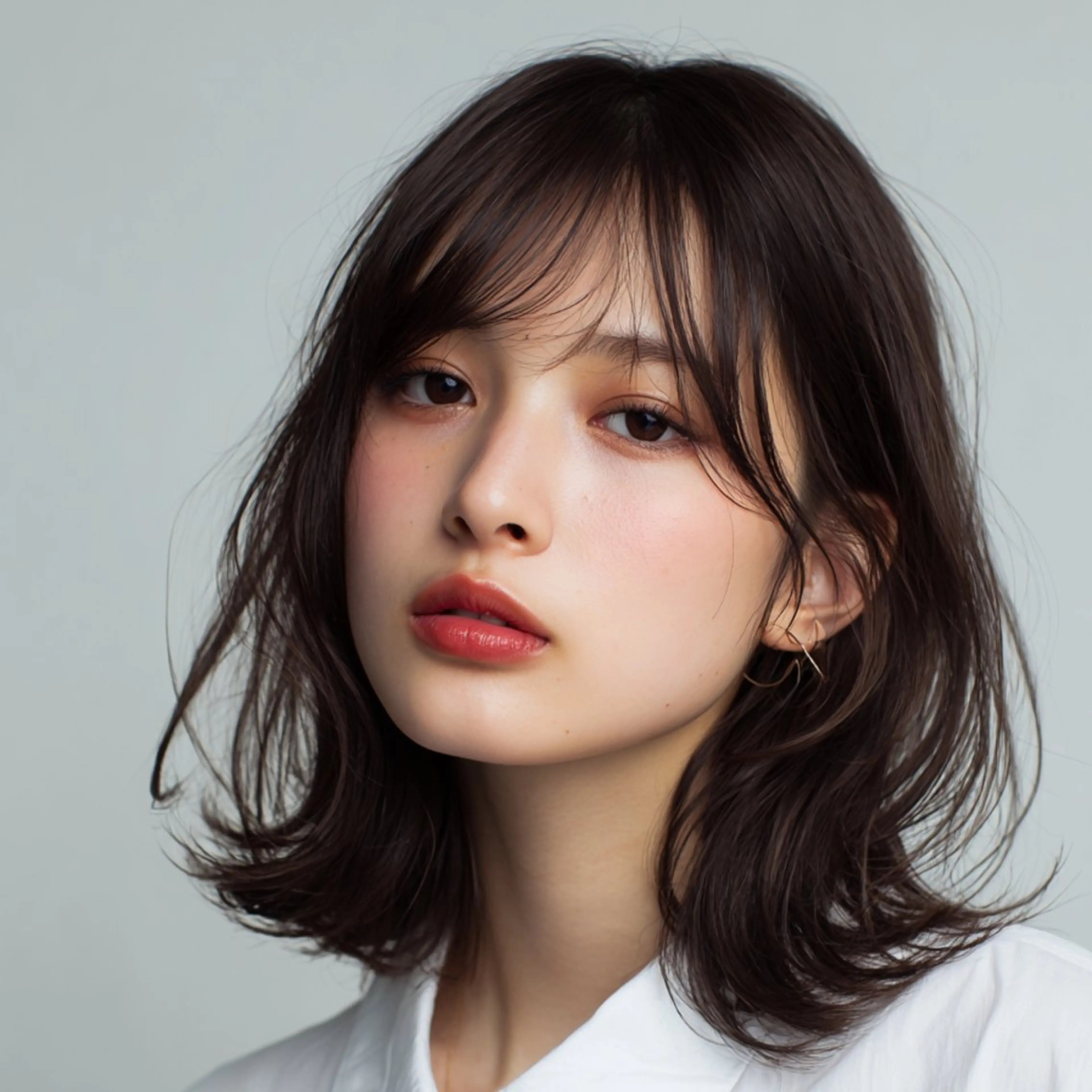 ミディアム 飯田 知将のヘアスタイル