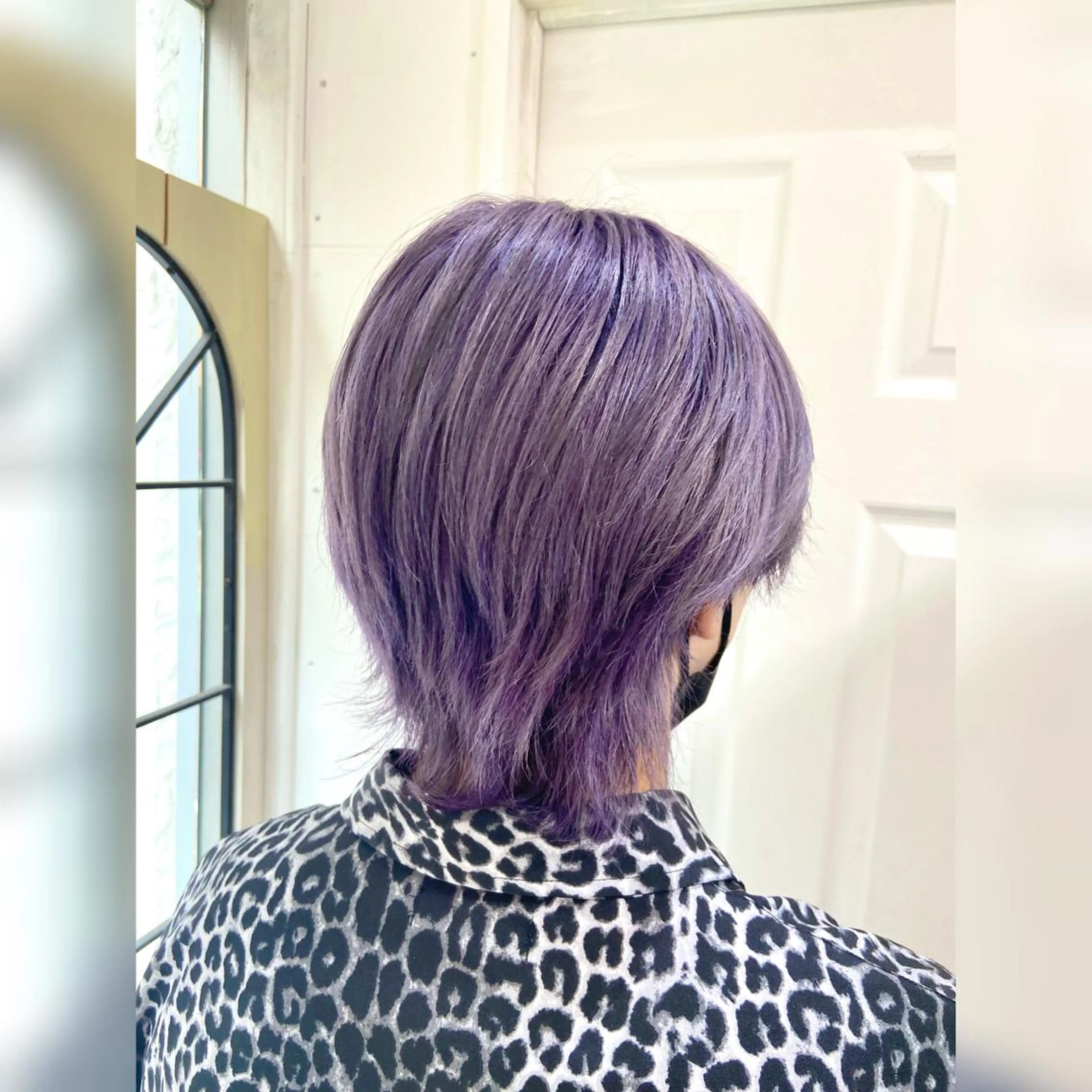 ショート カラー メンズ メンズウルフカット パープルカラー ウルフカット ヘアカラー ♥️ルフ🐒 ミレイ♥️のヘアスタイル