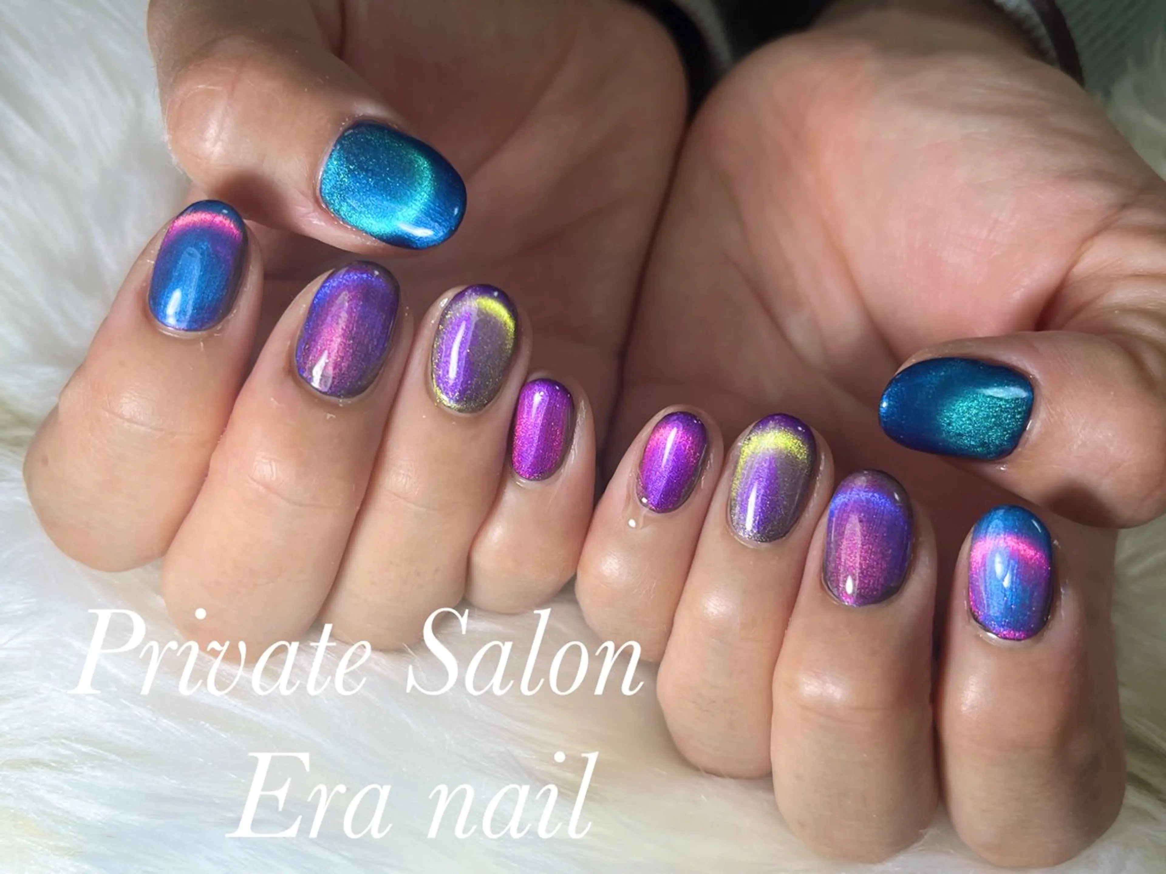 ネイル マグネットネイル マグネットワンカラー ワンカラーネイル ハンドネイル Era nailのネイルデザイン