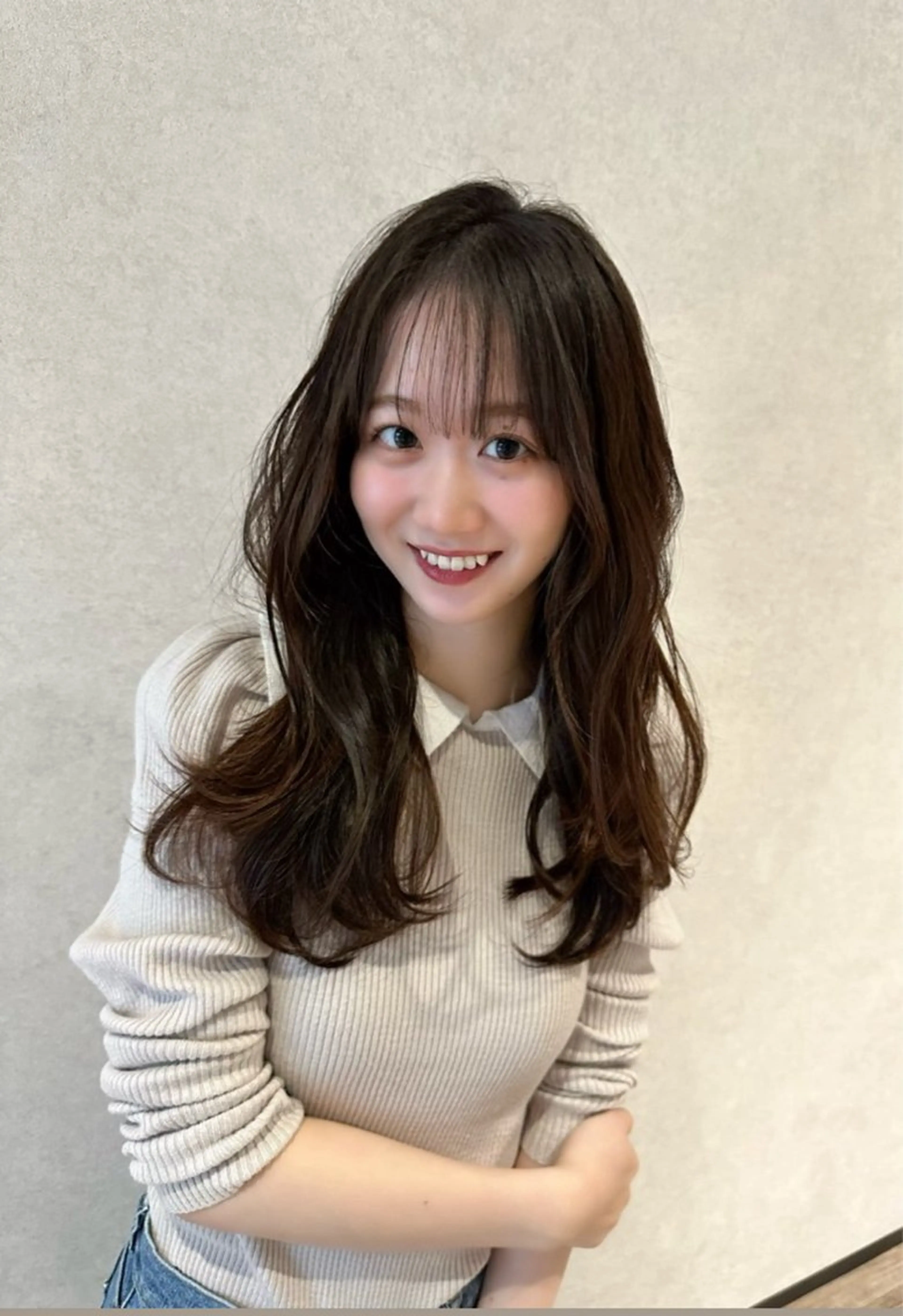 セミロング カラー カット トリートメント レイヤー/ハッシュ 渋谷/サッタのヘアスタイル