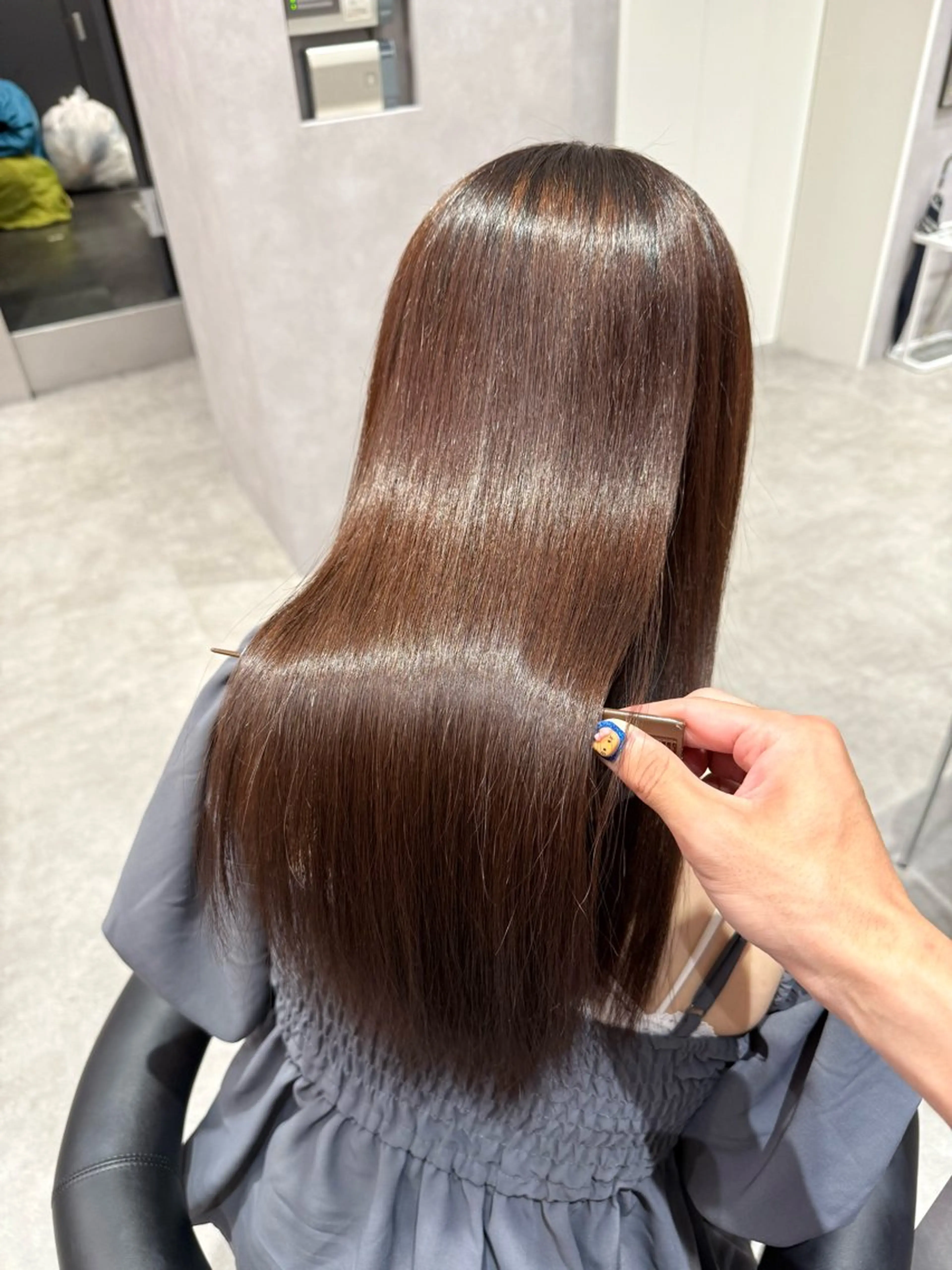 ロング カラー パーマ ヘアアレンジ 髪質改善 縮毛矯正 トリートメント ストレートパーマ 縮毛矯正 トリートメント salowin新宿East3階所属・艶美髪/髪質改善 /縮毛矯正/木元渓太のヘアスタイル