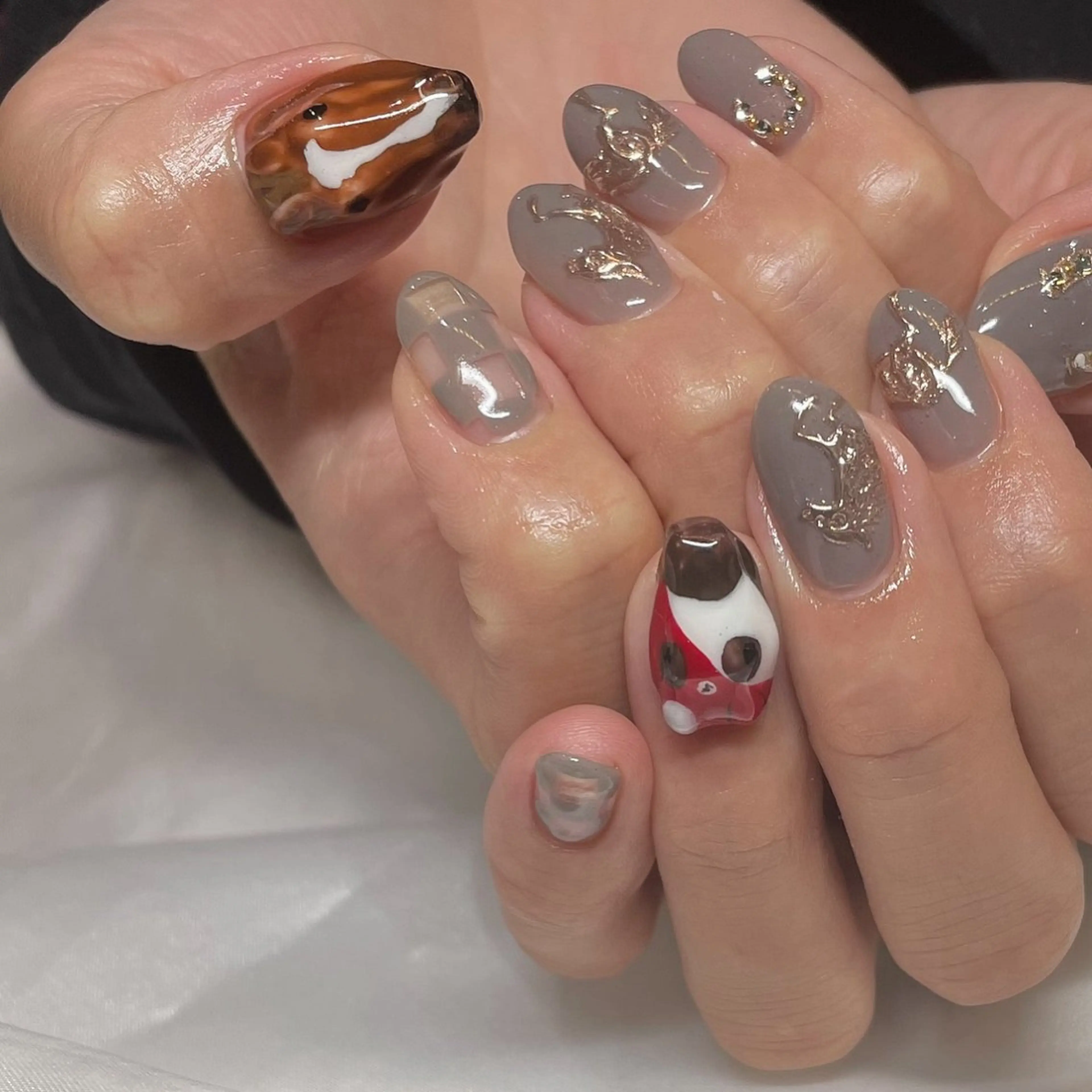 ネイル ゴールド ハンドネイル フットネイル Tsukahara 🌷仙台PARCOのネイルデザイン