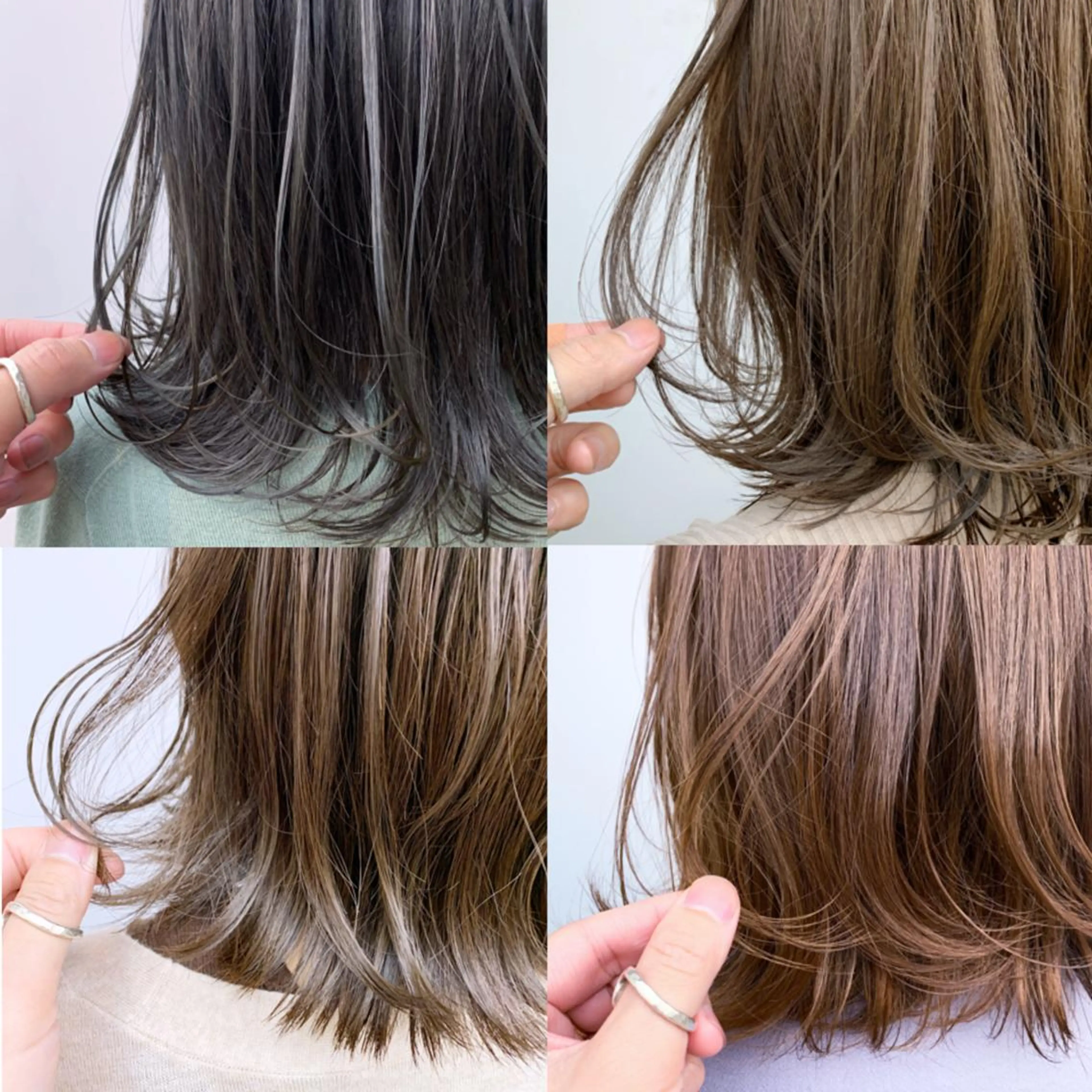 セミロング カラー パーマ アディクシーカラー アッシュ ベージュカラー ブルーカラー ブルーアッシュ ヘアカラー トリートメント 【全席個室サロン】 NUMBER 天王寺のヘアスタイル