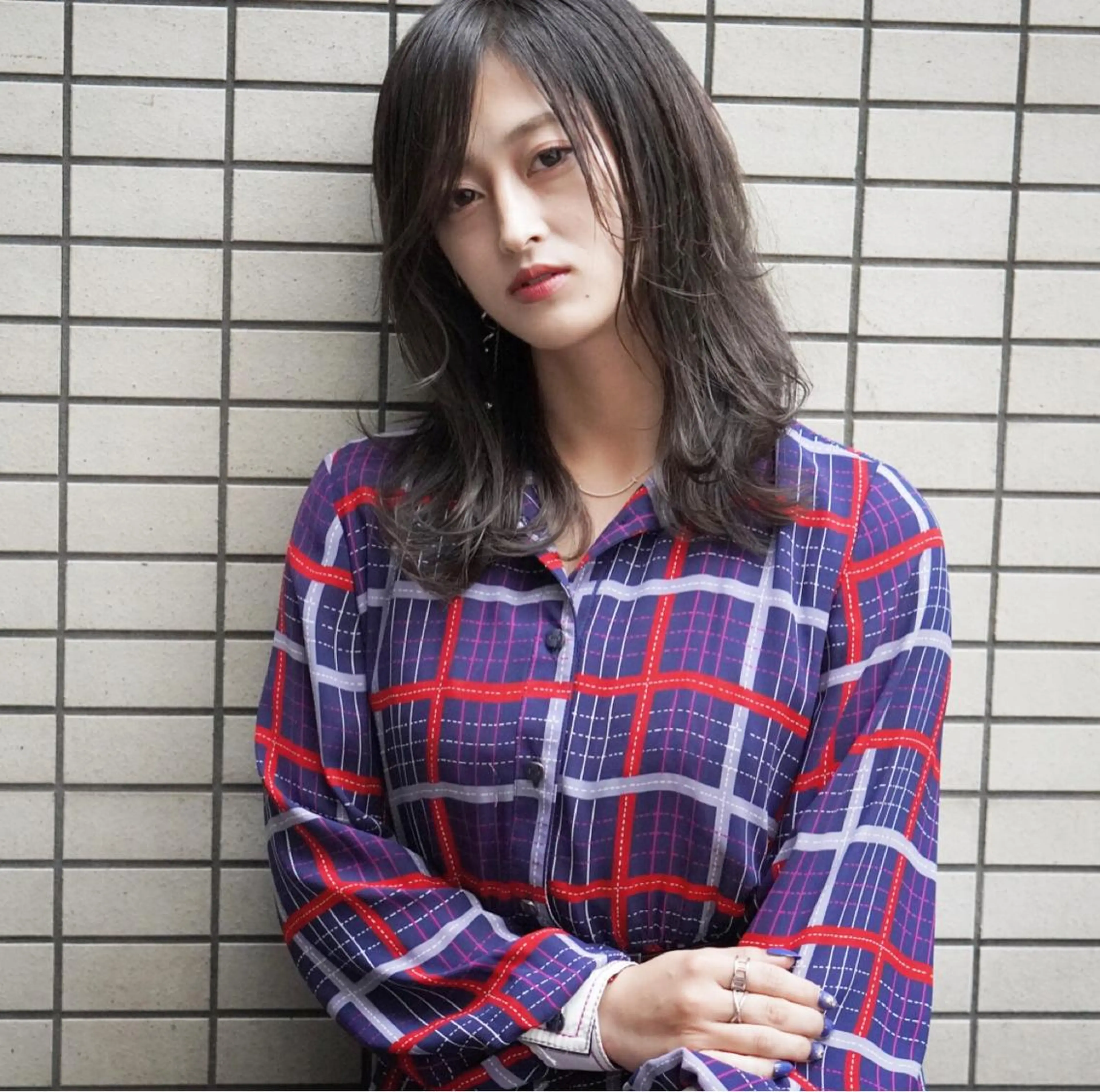 ミディアム カラー テトネ タカシのヘアスタイル