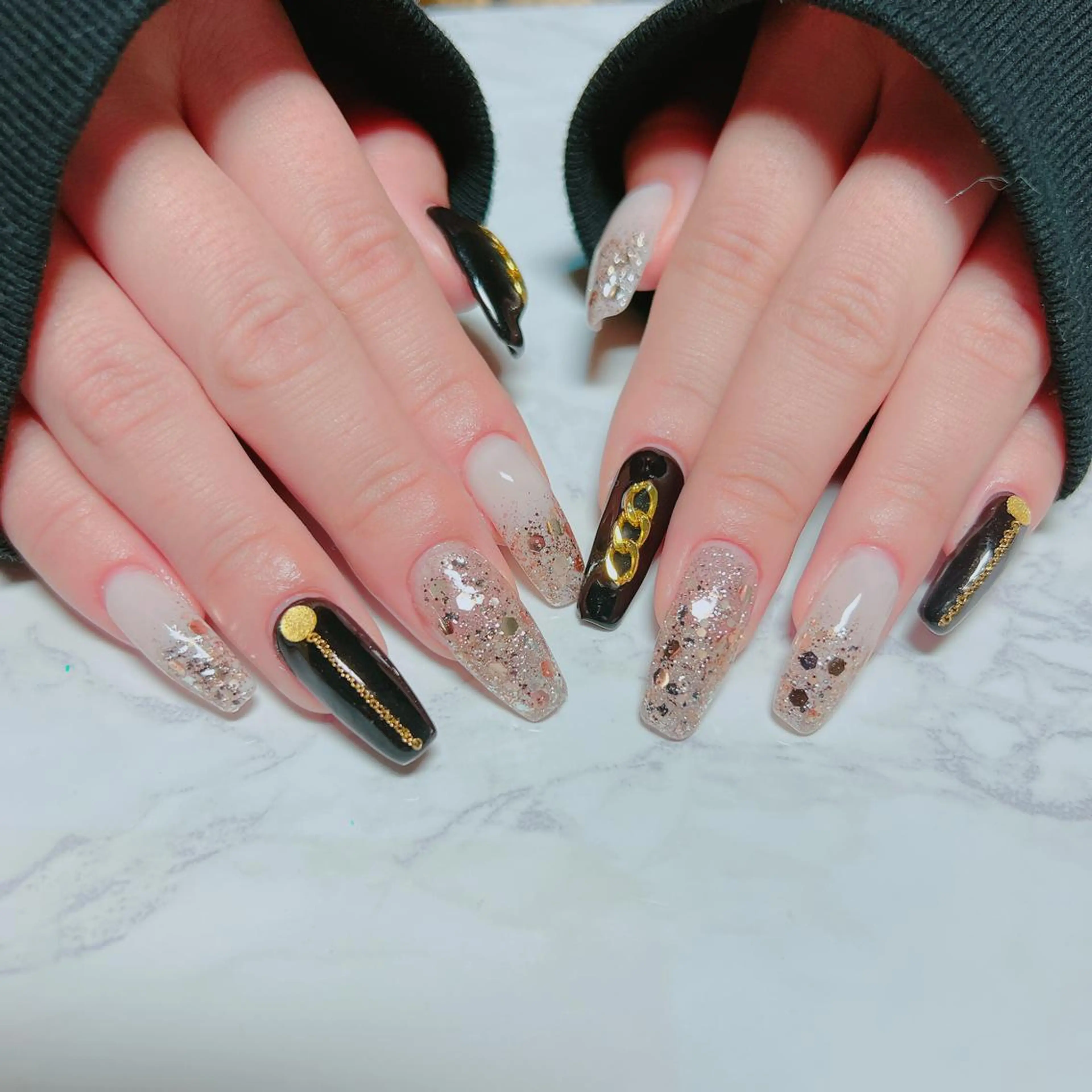 ネイル ロングネイル ハンドネイル たきぐち みちこのネイルデザイン