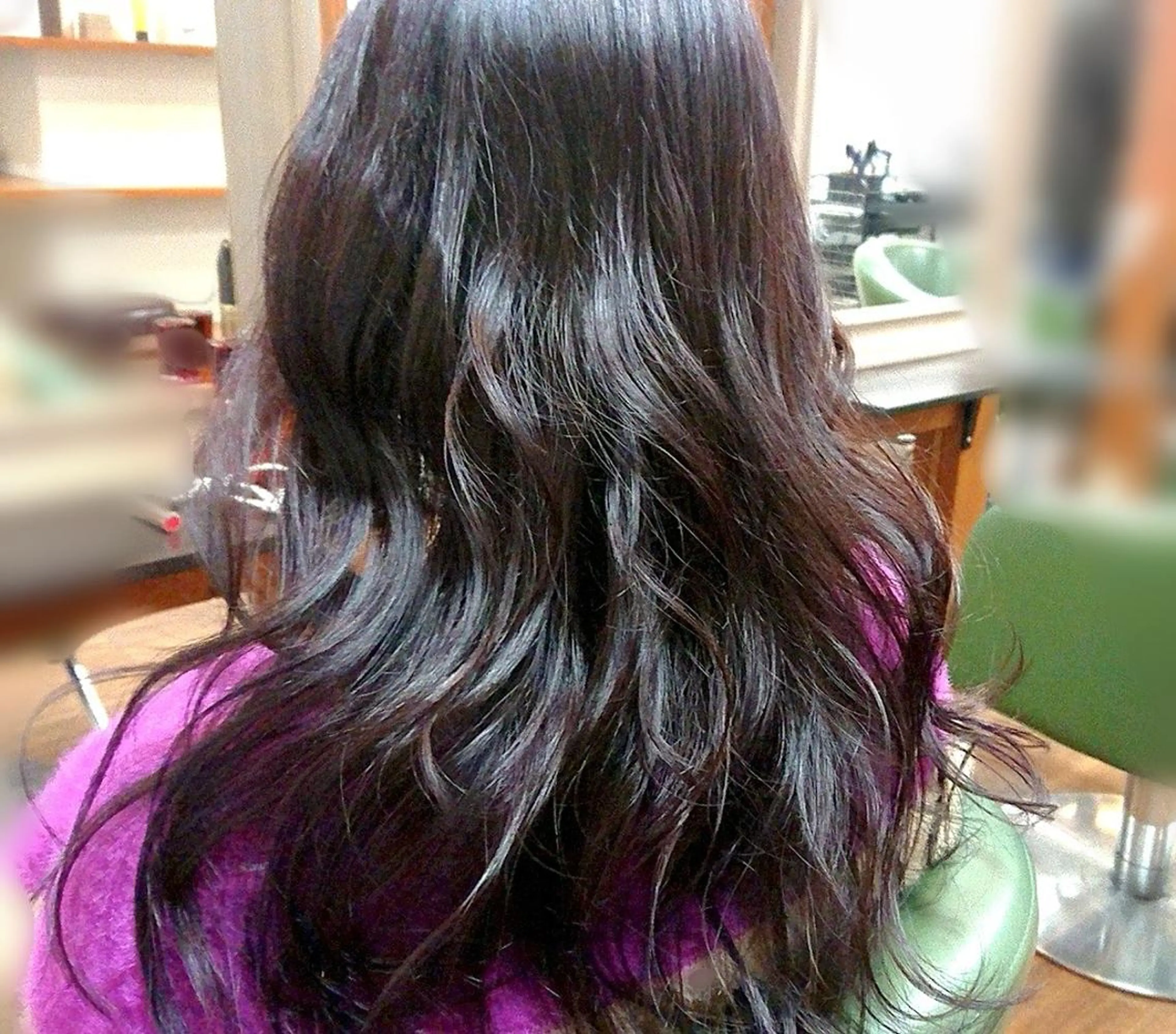 ロング パープルカラー ヘアカラー トリートメント 渡辺 康行のヘアスタイル