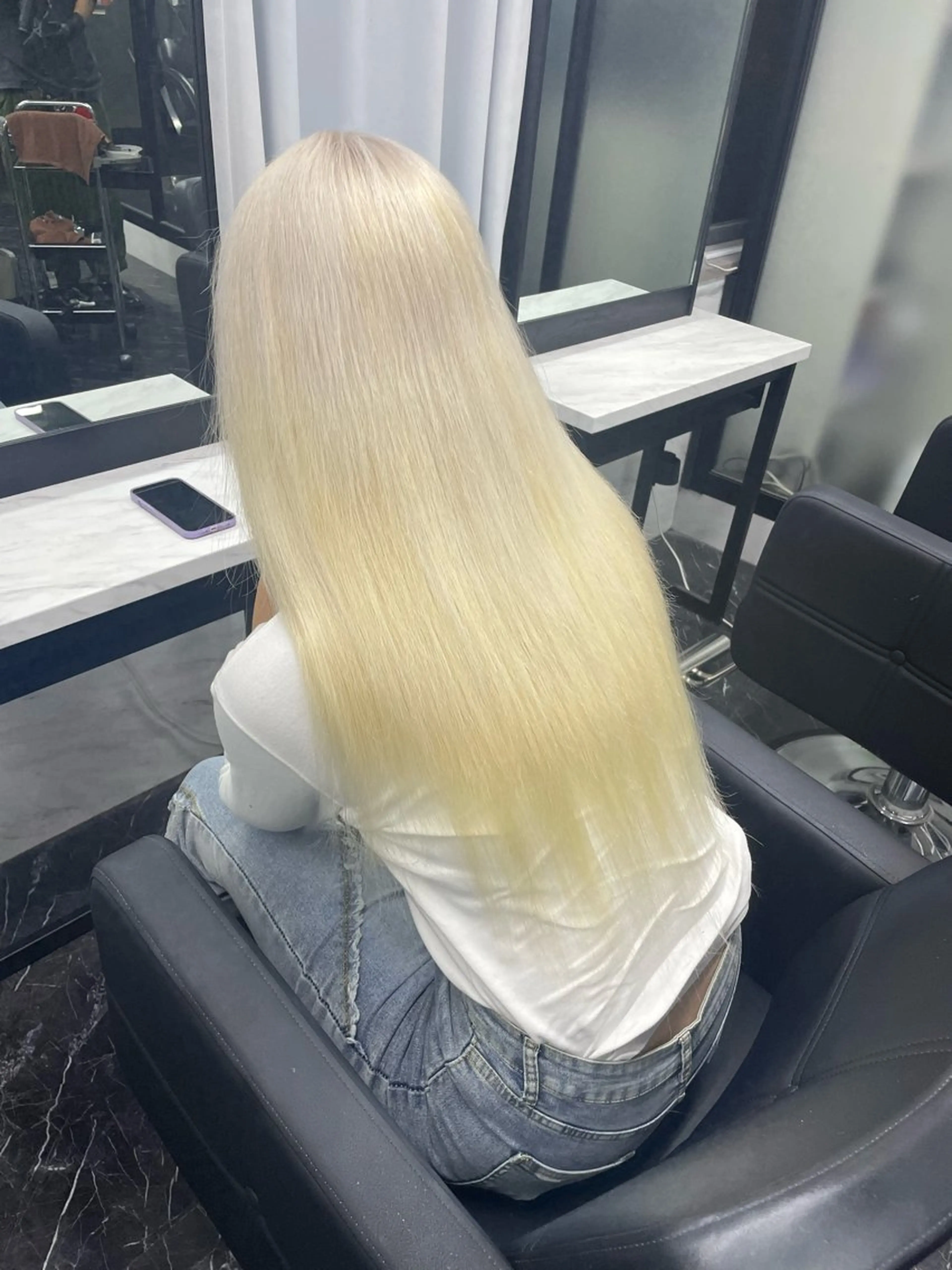 ロング ロング ヘアカラー エクステ Ria OSAKA　梅田所属・マリカ🦋韓国 ハイトーン/エクステのヘアスタイル