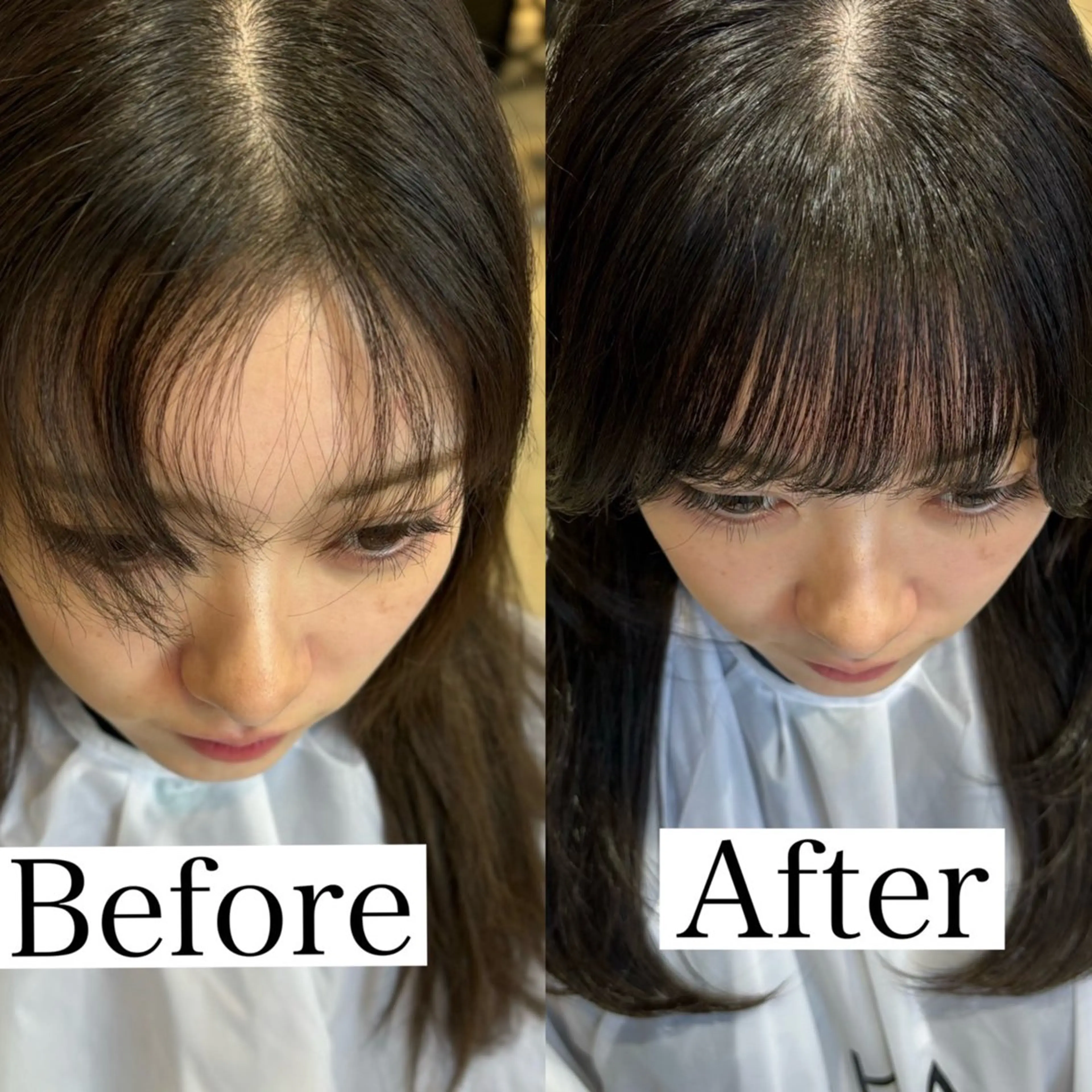 セミロング パーマ セミロングパーマ 頭皮につけないカラー /白髪ぼかし/実加永のヘアスタイル