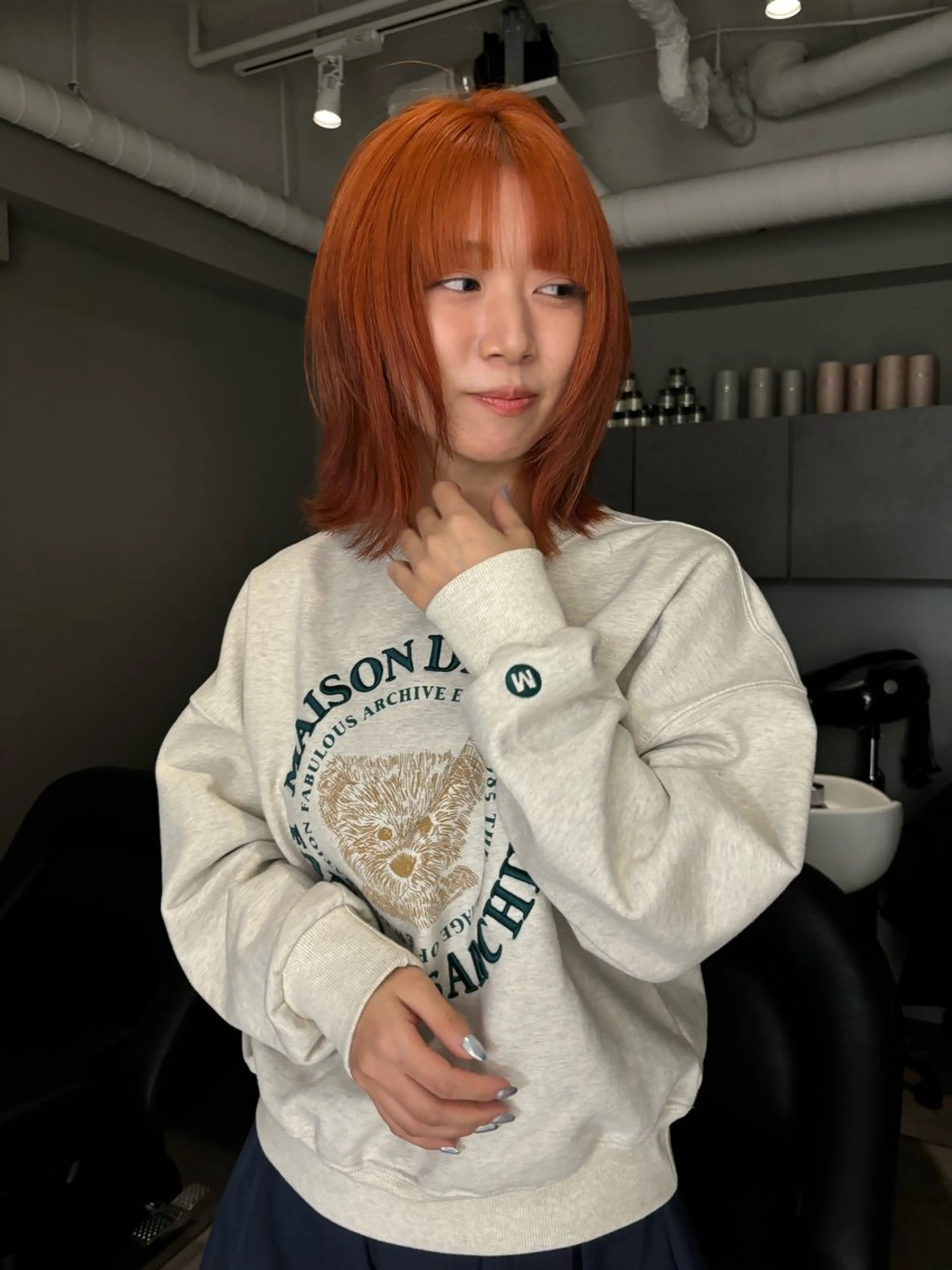 ミディアム カラー ヘアカラー ハイトーン/ ボブ 中村麟のヘアスタイル