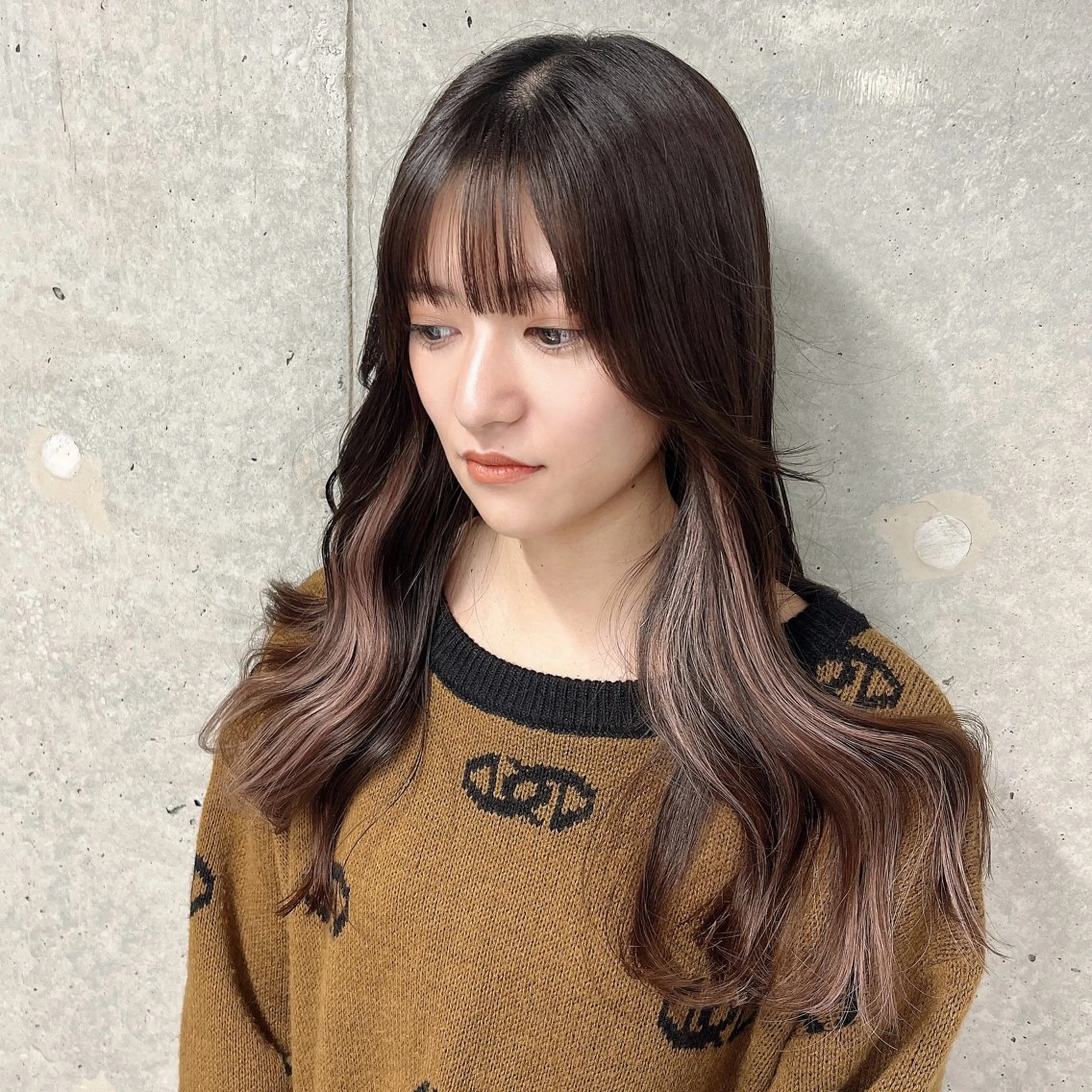 ロング シールエクステ エクステ エクステ りおな/エクステ /ミルクティーカラーのヘアスタイル